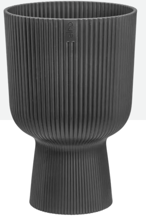 Elho Vibes Fold Coupe 30 Pot de fleurs - Ø 29,5 x H 44,7 cm - Anthracite - Plastique recyclé