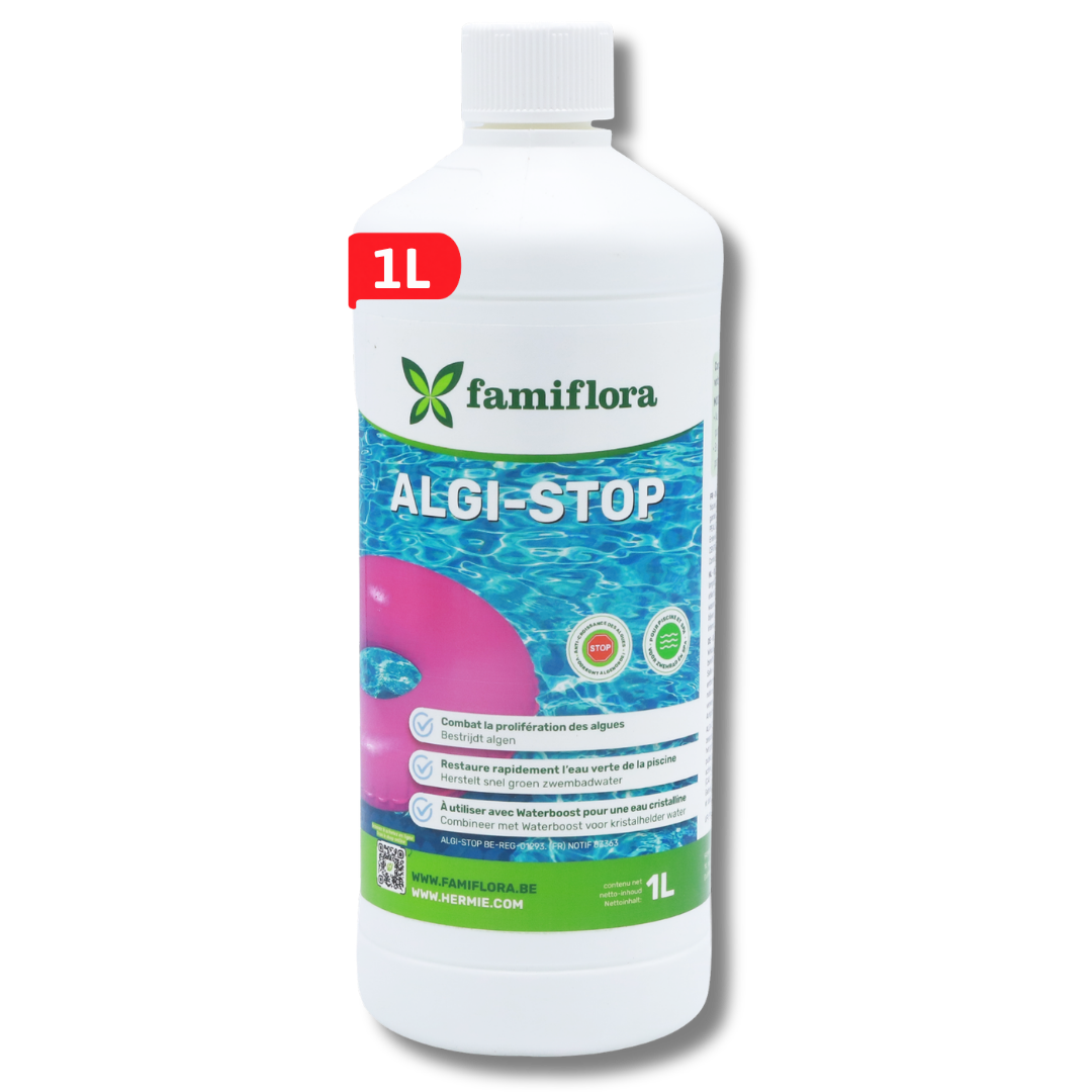 Famiflora Algi-Stop vloeibaar 1L - Tegen algengroei in het zwembad!