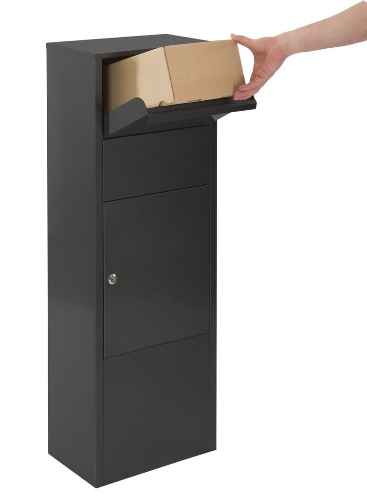 Starcko staande/hangende pakketbrievenbus 'Düsseldorf' met sleutelslot - mat zwart - 80 x 32 x 20 cm - topkwaliteit!