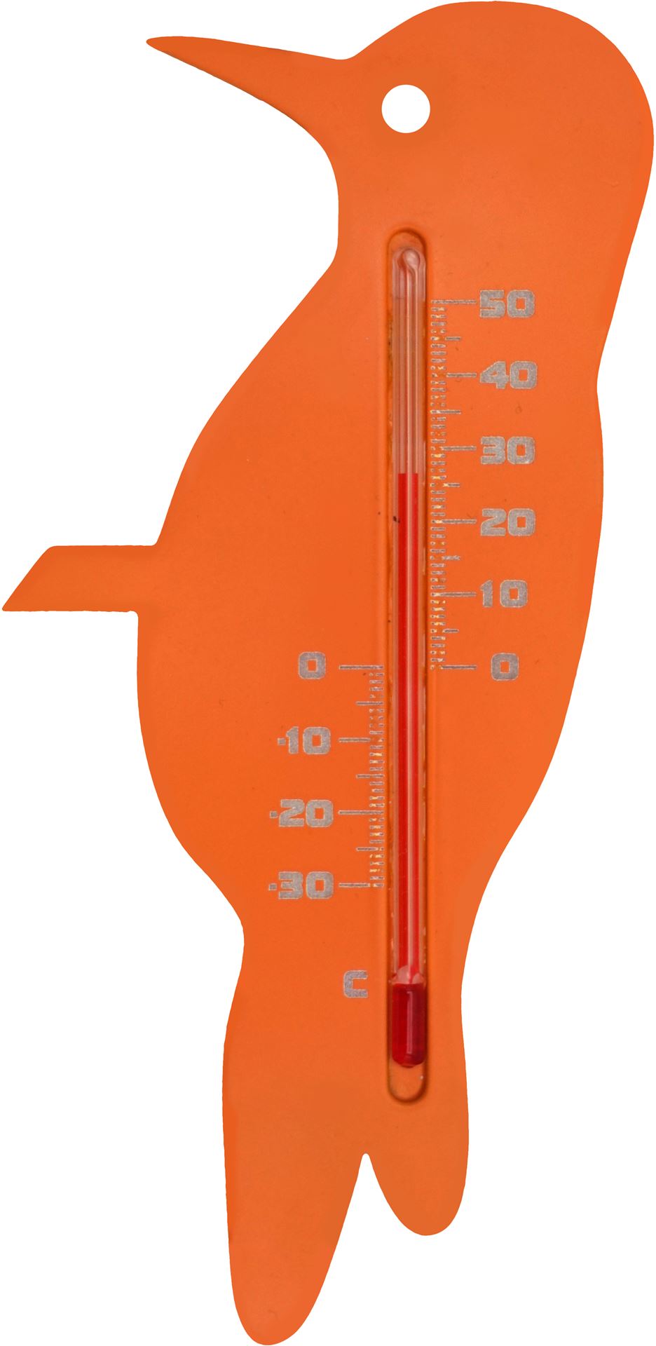 Muurthermometer-kunststof-oranje-specht-15x7-5x0-3cm