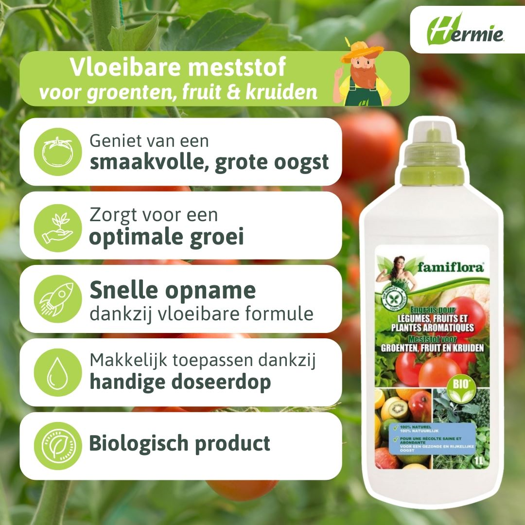 Famiflora fertilizer for vegetables, fruits and herbs - 1L - organic