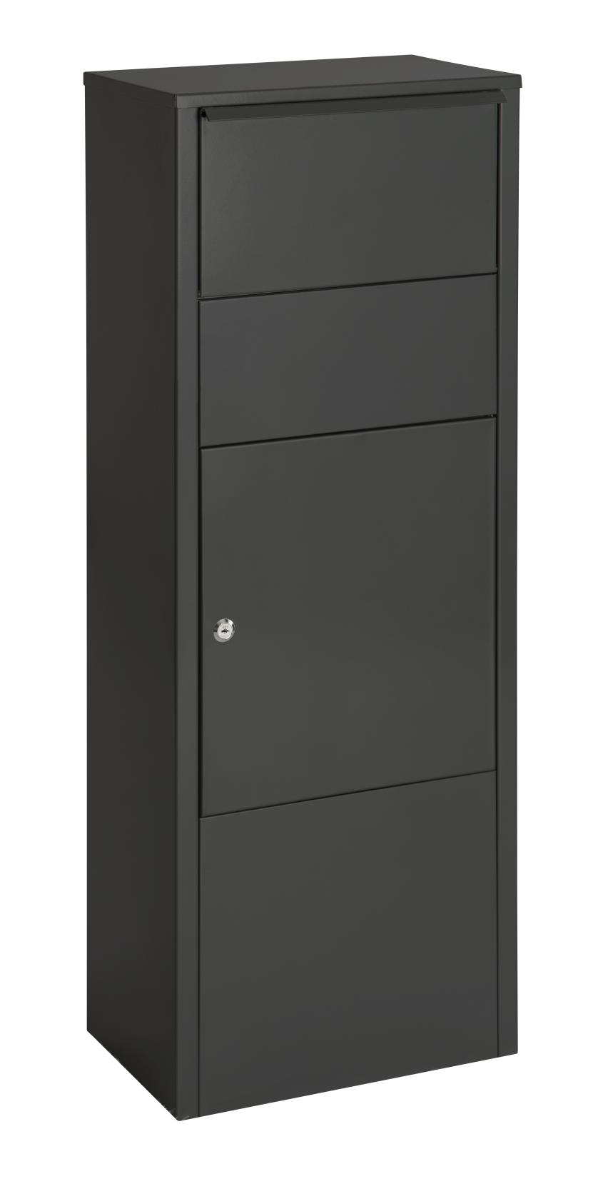 Practo Garden hannover matte black matte black - Freestanding package mailbox - 27x39x105cm - RAL 9005 MAT