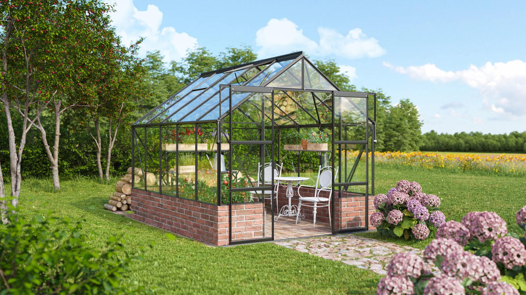 Vitavia Cassandra Greenhouse - 8.3 m² - Black