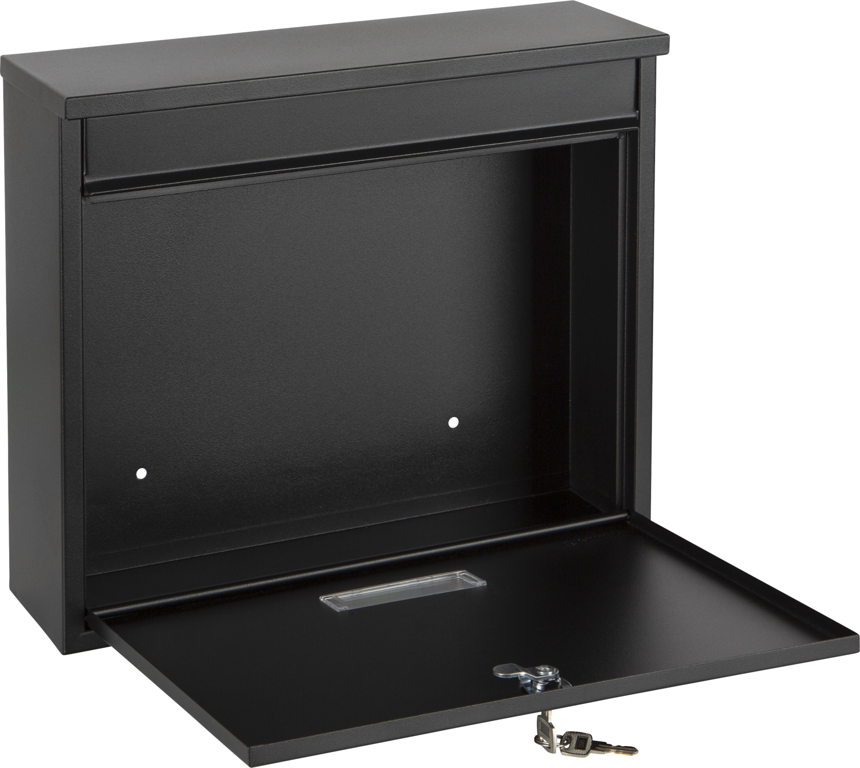Practo Garden mailbox Oxford - black - in painted steel - 10x36x31cm - RAL 7020 MAT