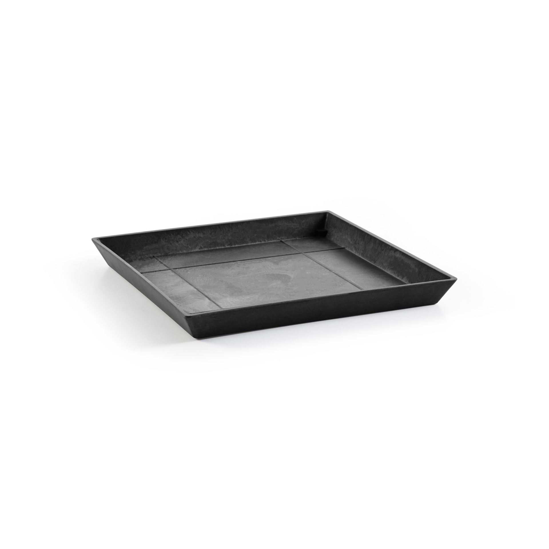 Ecopots Saucer Square - Dark Grey - 43 x H3,5 cm - Vierkante donkergrijze onderschotel met waterreservoir