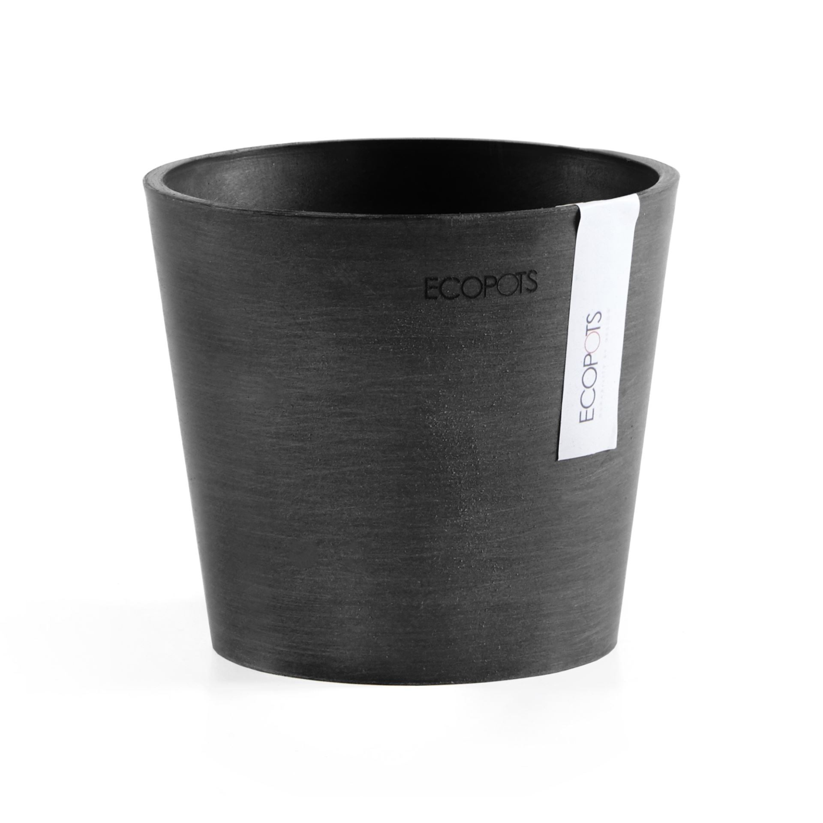 Ecopots Amsterdam 13 - Gris foncé - Diamètre 13 x H11,4 cm - Pot de fleurs rond gris foncé