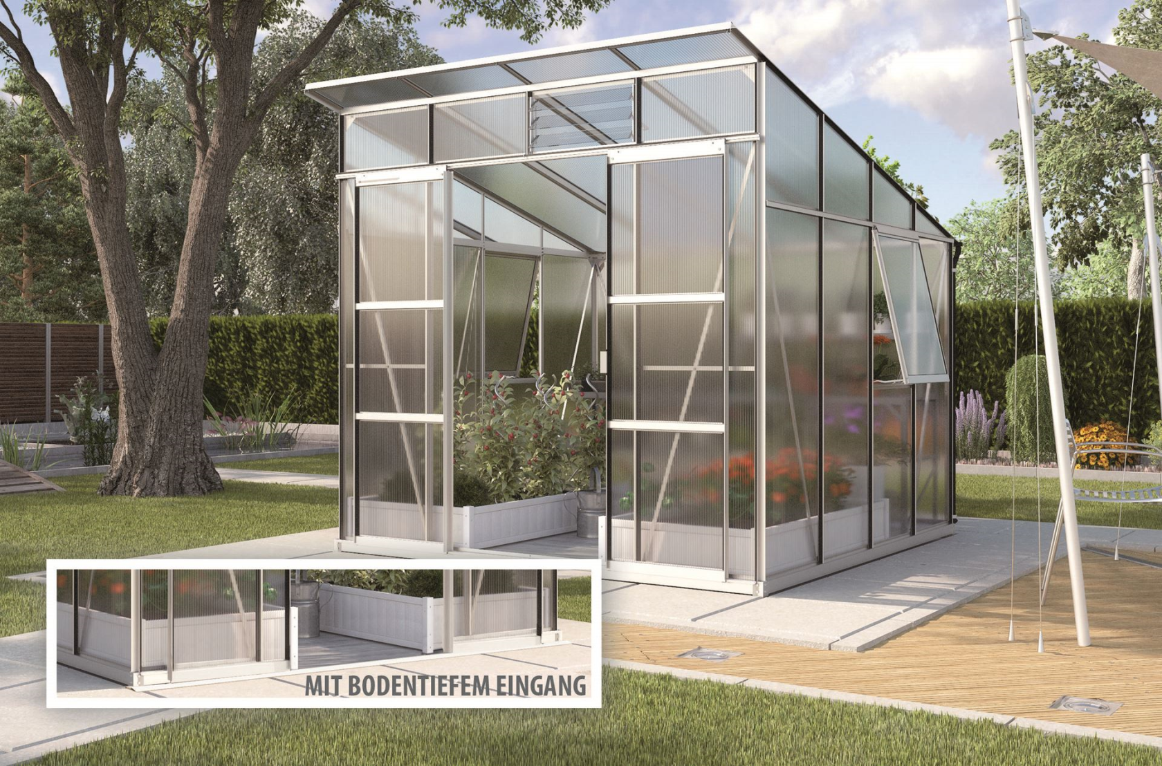 Vitavia Playa serre - 7,6m² - met 6 mm polycarbonaat - Aluminium