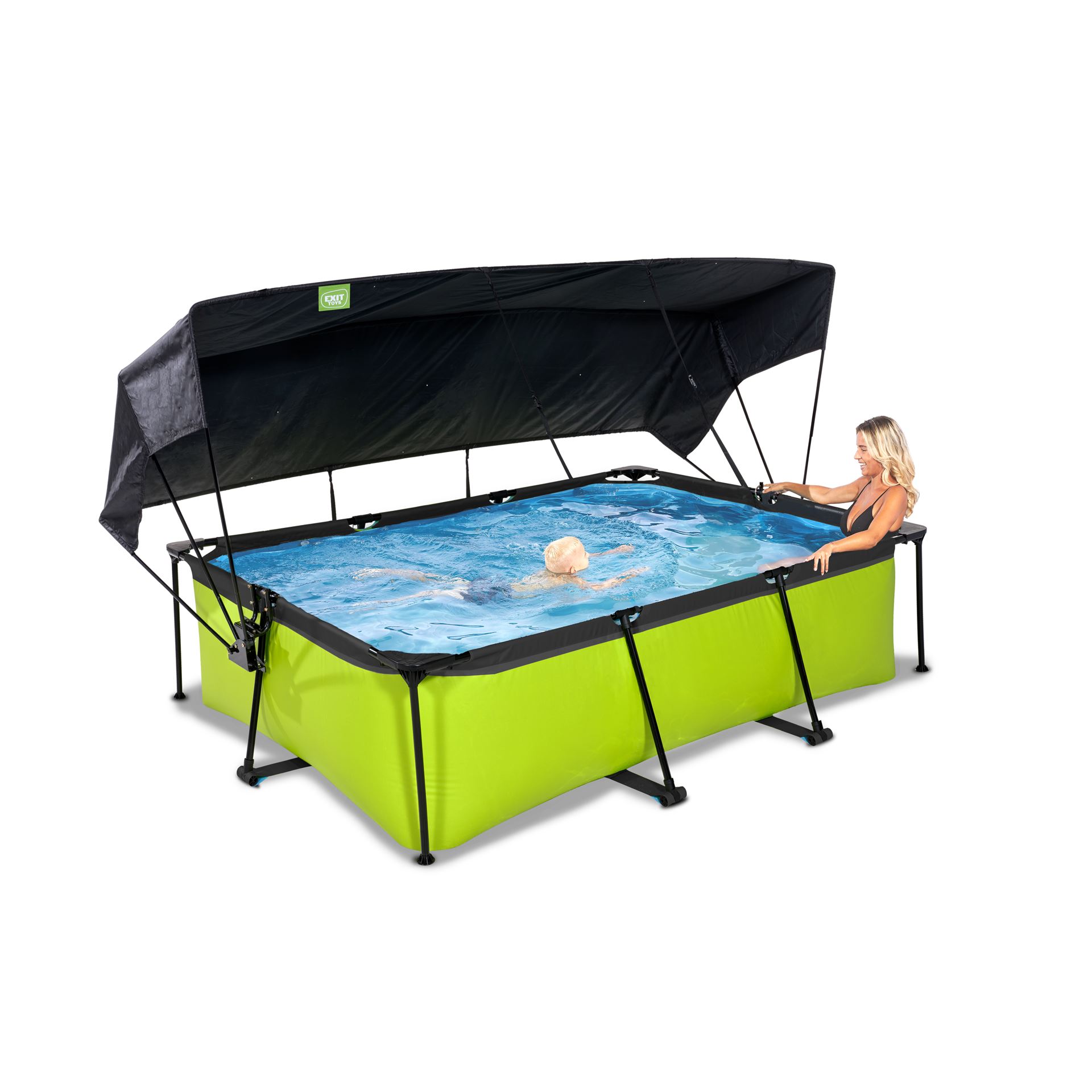 EXIT-Lime-zwembad-220x150x65cm-met-filterpomp-en-schaduwdoek-groen