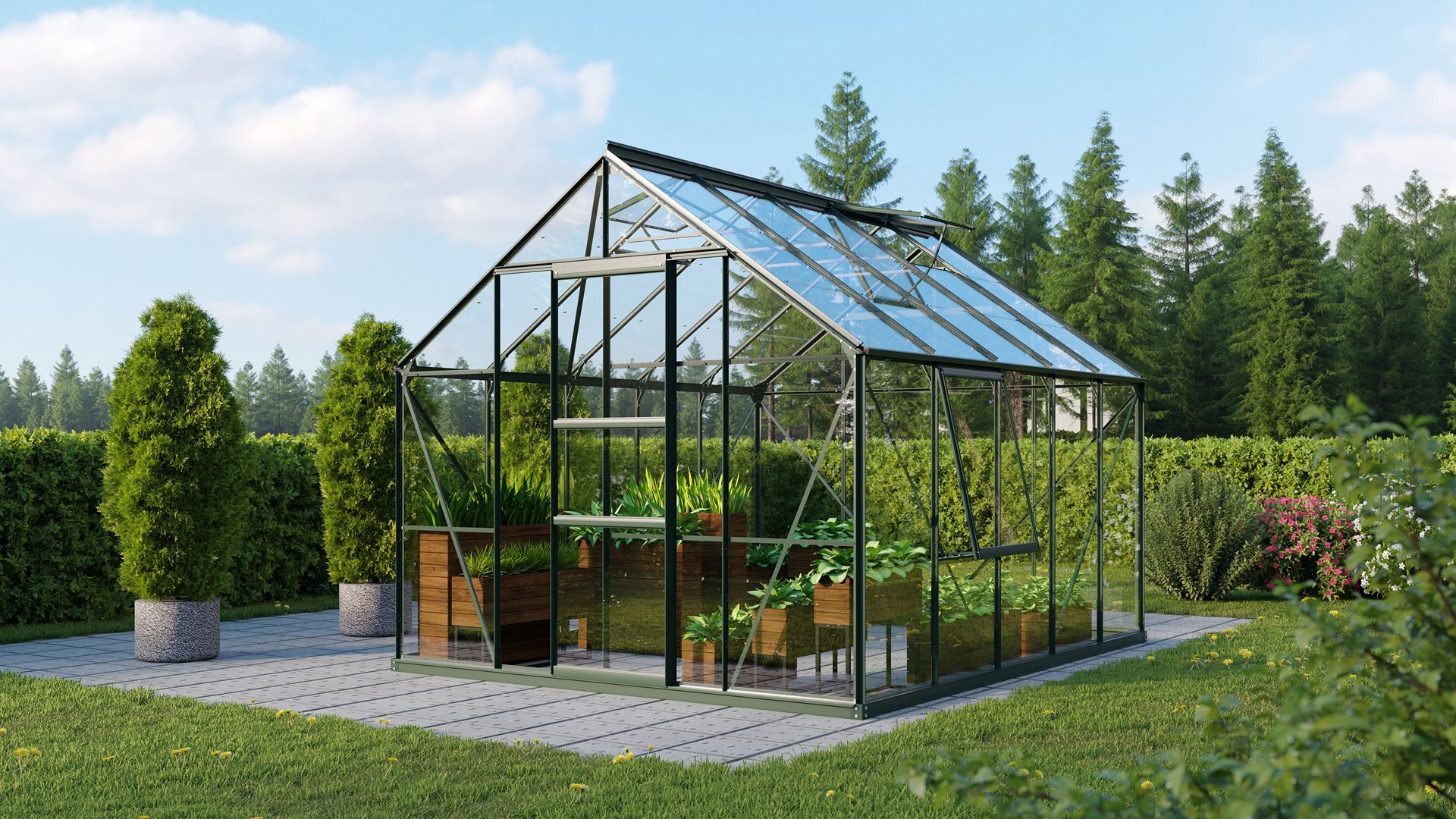 Meridian-1-8300-ESG3mm-donkergroen-Glazen-serre-veiligheidsglas-Vrijstaand-B254-4-x-L316-6-x-H231-8-cm