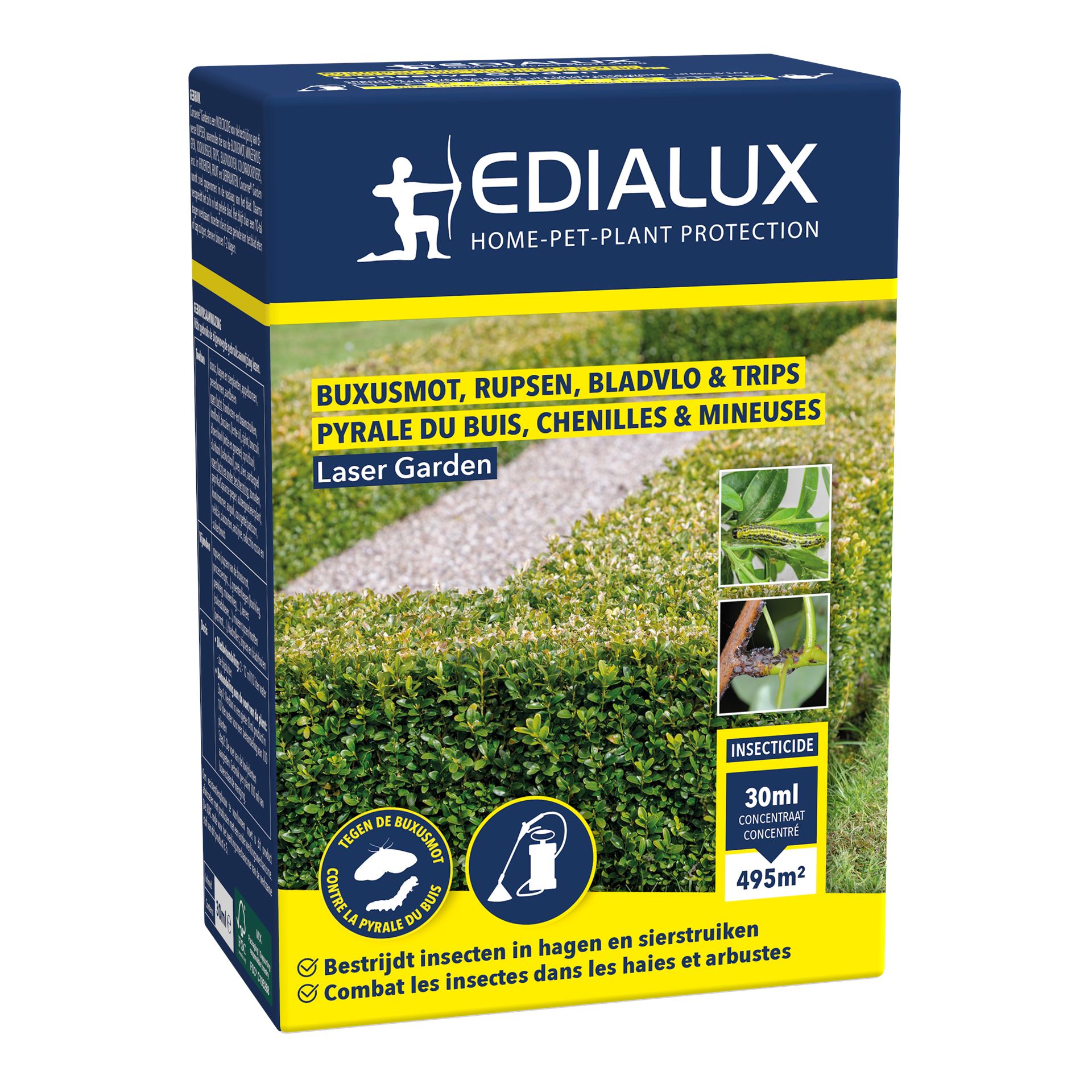 Edialux Laser Garden Boxwood Moth Insecticide - 30ml - Protects Against Boxwood Moth and Insects - Long-lasting Protection
