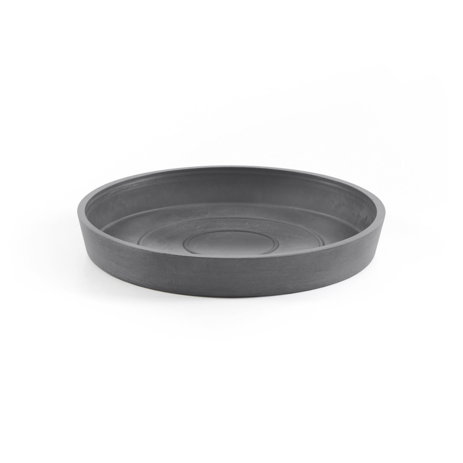 Ecopots Soucoupe ronde - Gris - Ø18 x H2,5 cm - Soucoupe ronde grise avec réservoir d'eau