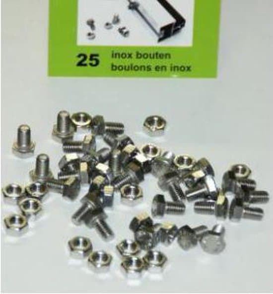 Bout-inox-M6-x-10-25-stuks-in-1-zakje-incl-moer-