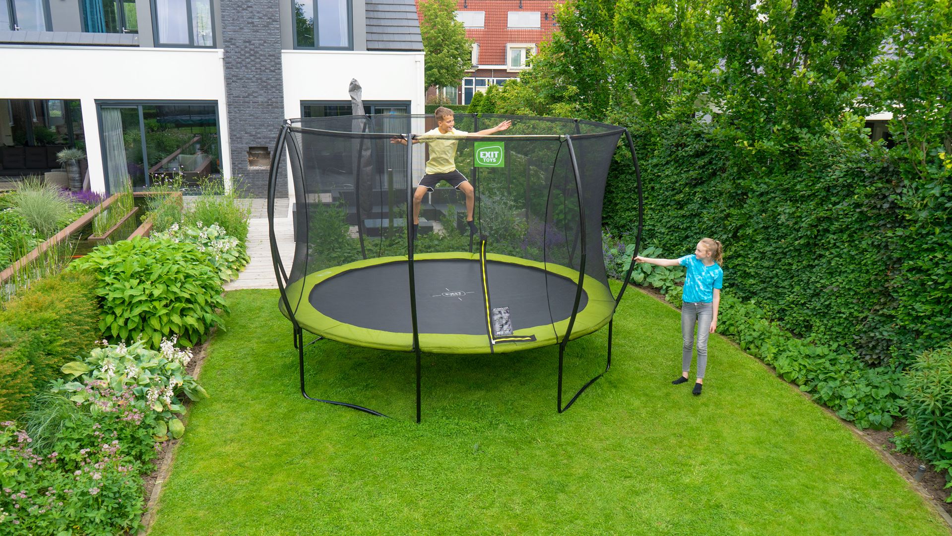 EXIT-Silhouette-trampoline-366cm-groen
