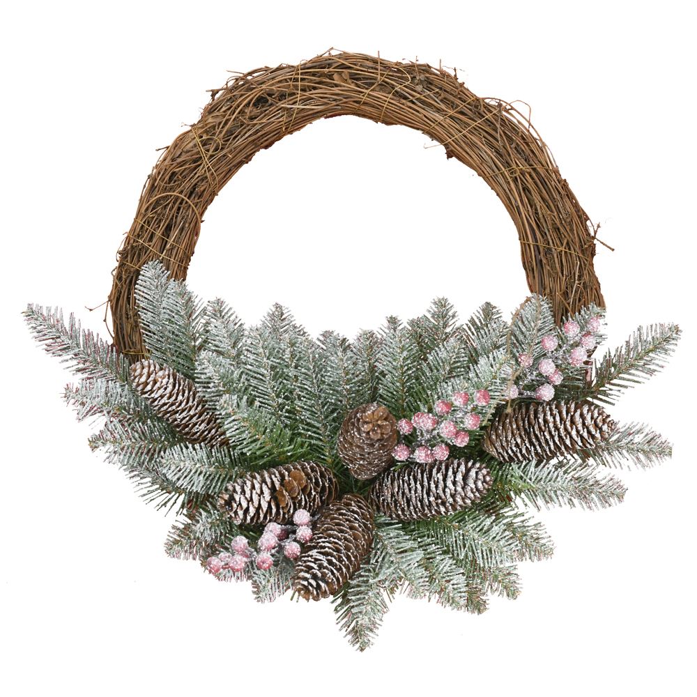 Dunhill-Grapevine-Wreath-snow-berries-cones-41cm