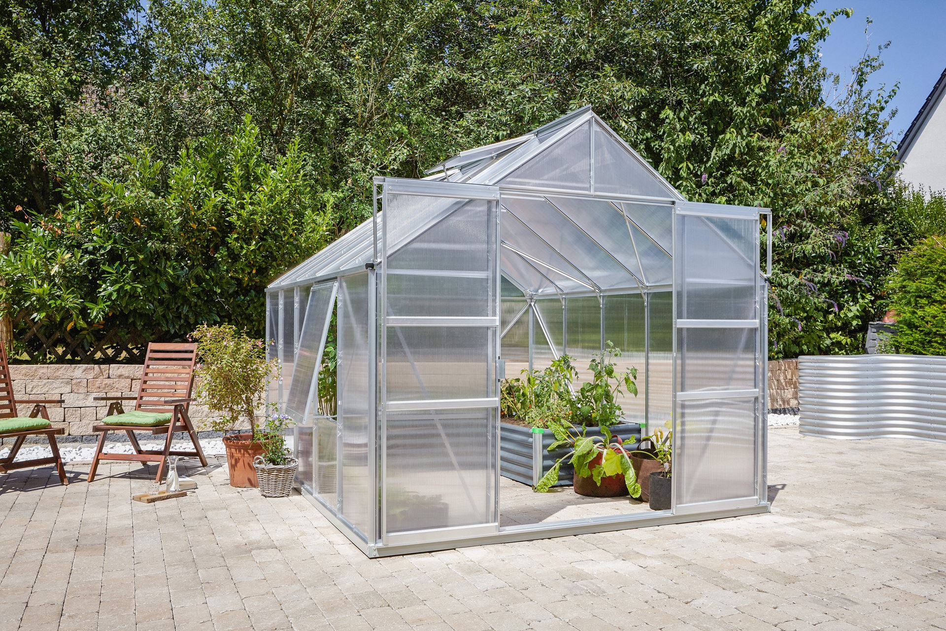 Meridian-2-8300-HKP4mm-Polycarbonaat-serre-Vrijstaand-B254-4-x-L316-6-x-H231-8-cm