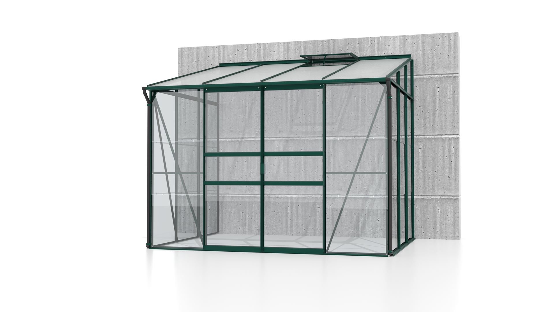 Ida-5200-ESG-HKP-donkergroen-Polycarbonaat-serre-Muurserre-B254-4-x-L190-1-x-H220-8-cm