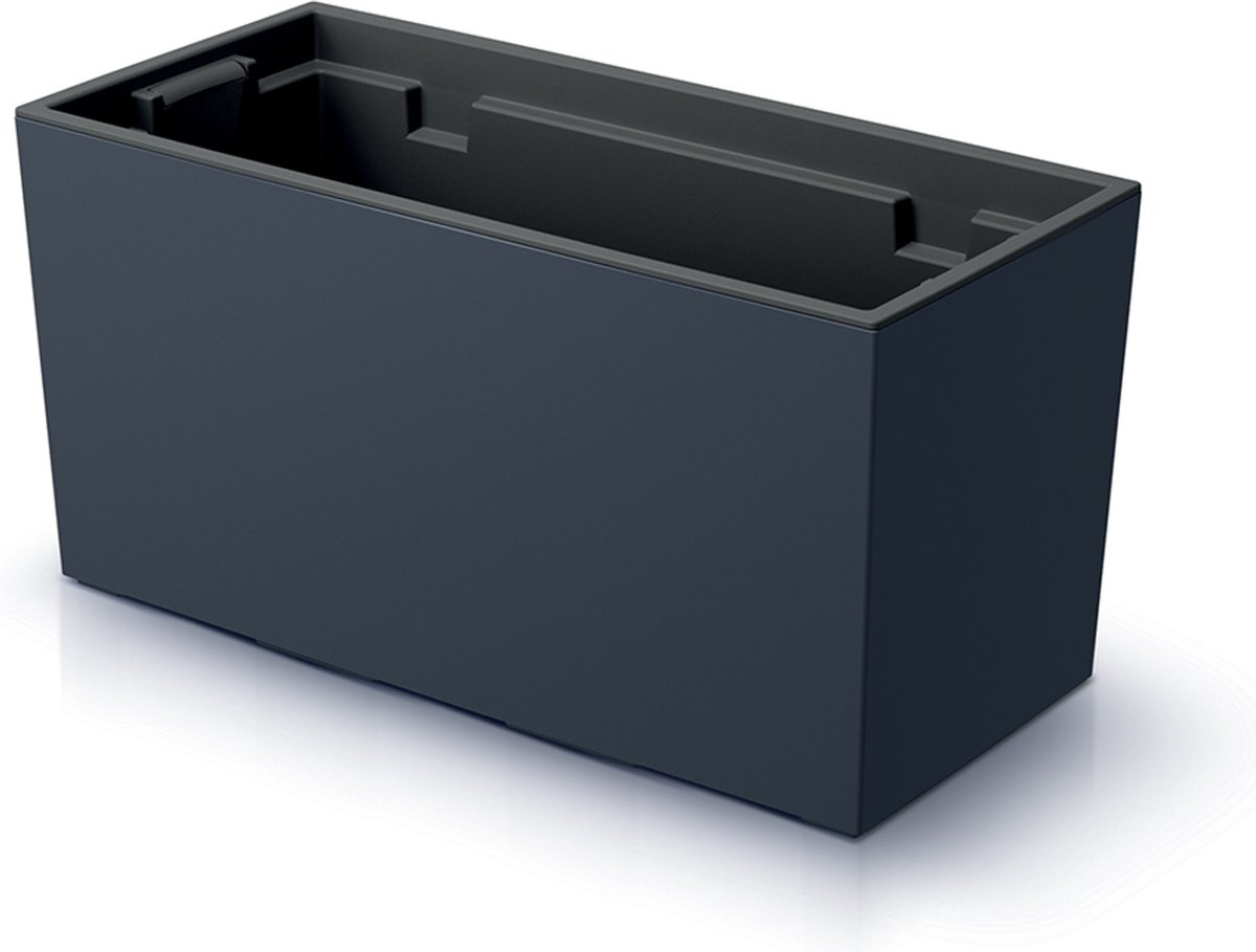 Prosperplast Urbi Case Pot de fleurs - Anthracite - 39,5 cm - Insertion incluse