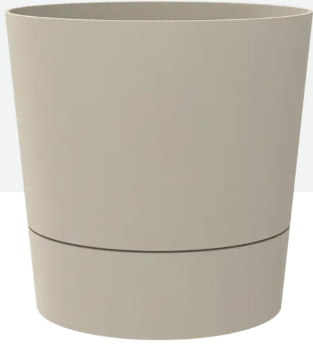 Elho Foss Round 25 cm Flowerpot - Mushroom Beige - Système d'arrosage autonome