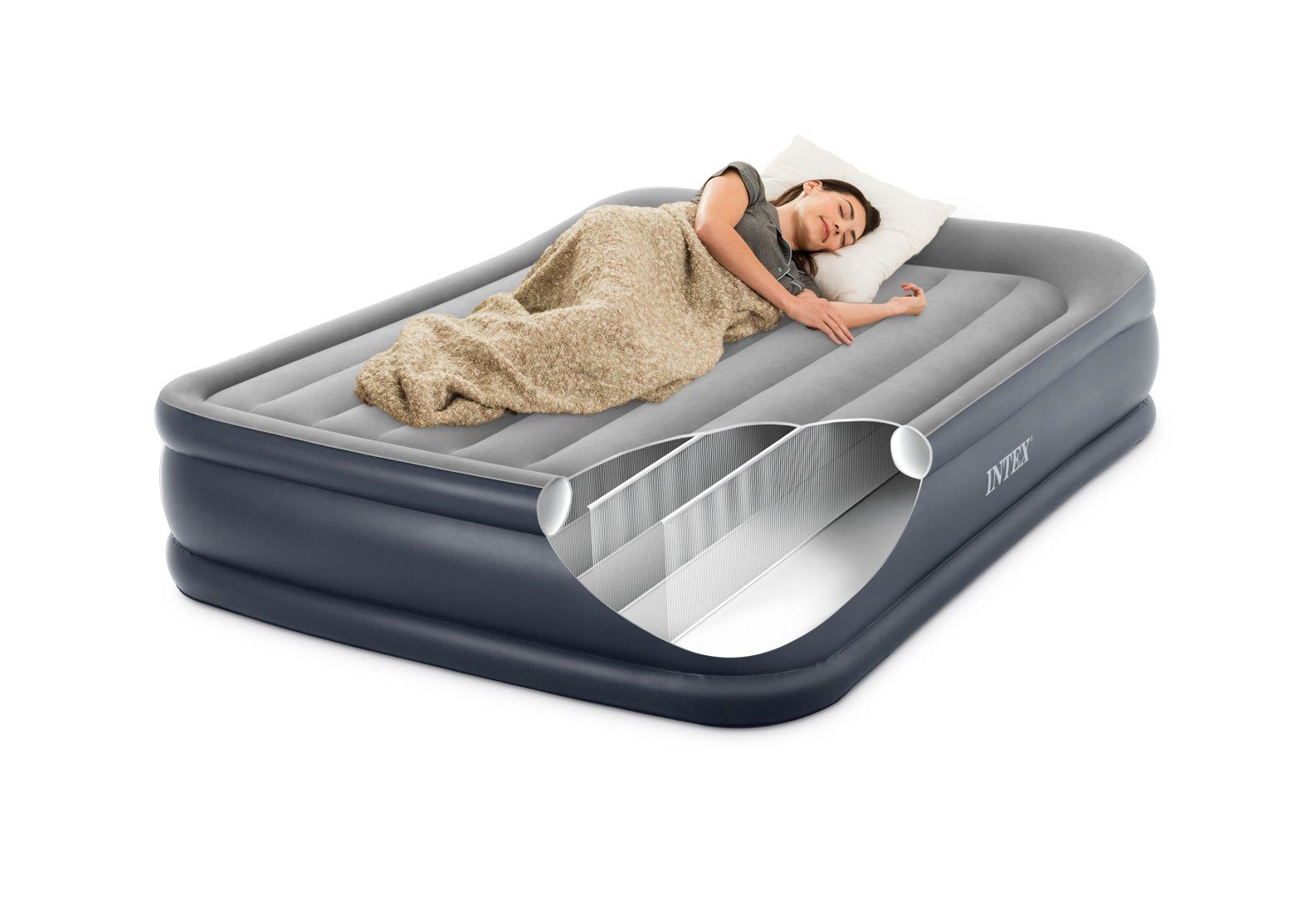 QUEEN-DELUXE-PILLOW-REST-AIRBED-W-FIBER-TECH-RP-w-220-240V-Internal-Pump-NEW