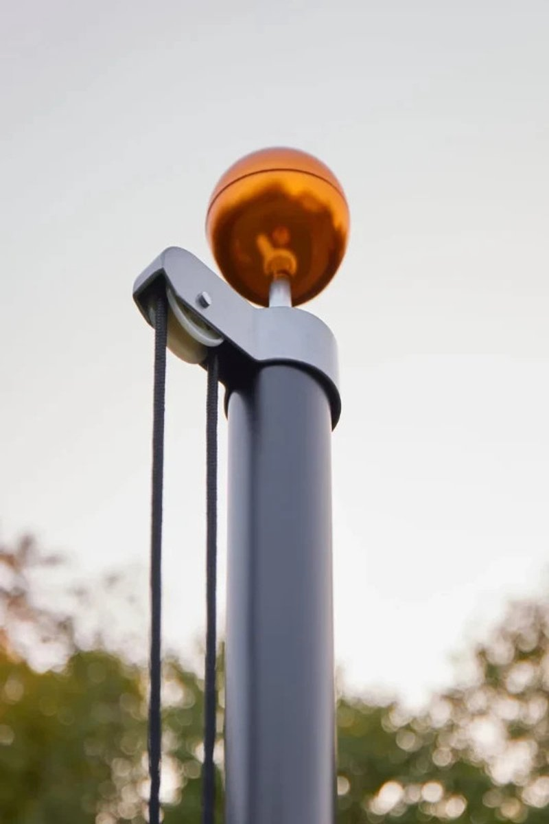 Fairybell Mât de drapeau divisible - 600 cm - Noir - Aluminium - Convient pour les lumières de Noël Fairybell