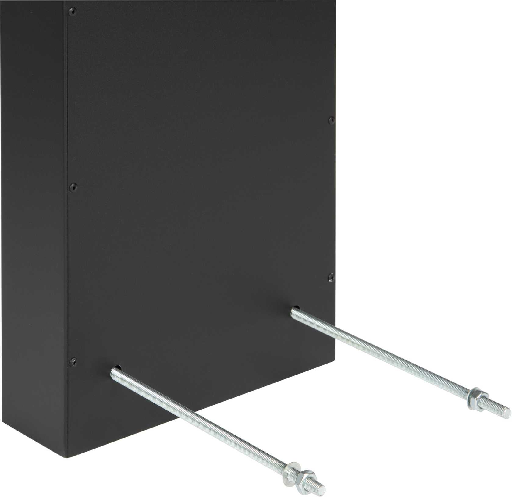 Practo Garden Letterbox stand - matte black - 7,5x25x170cm - RAL 9005