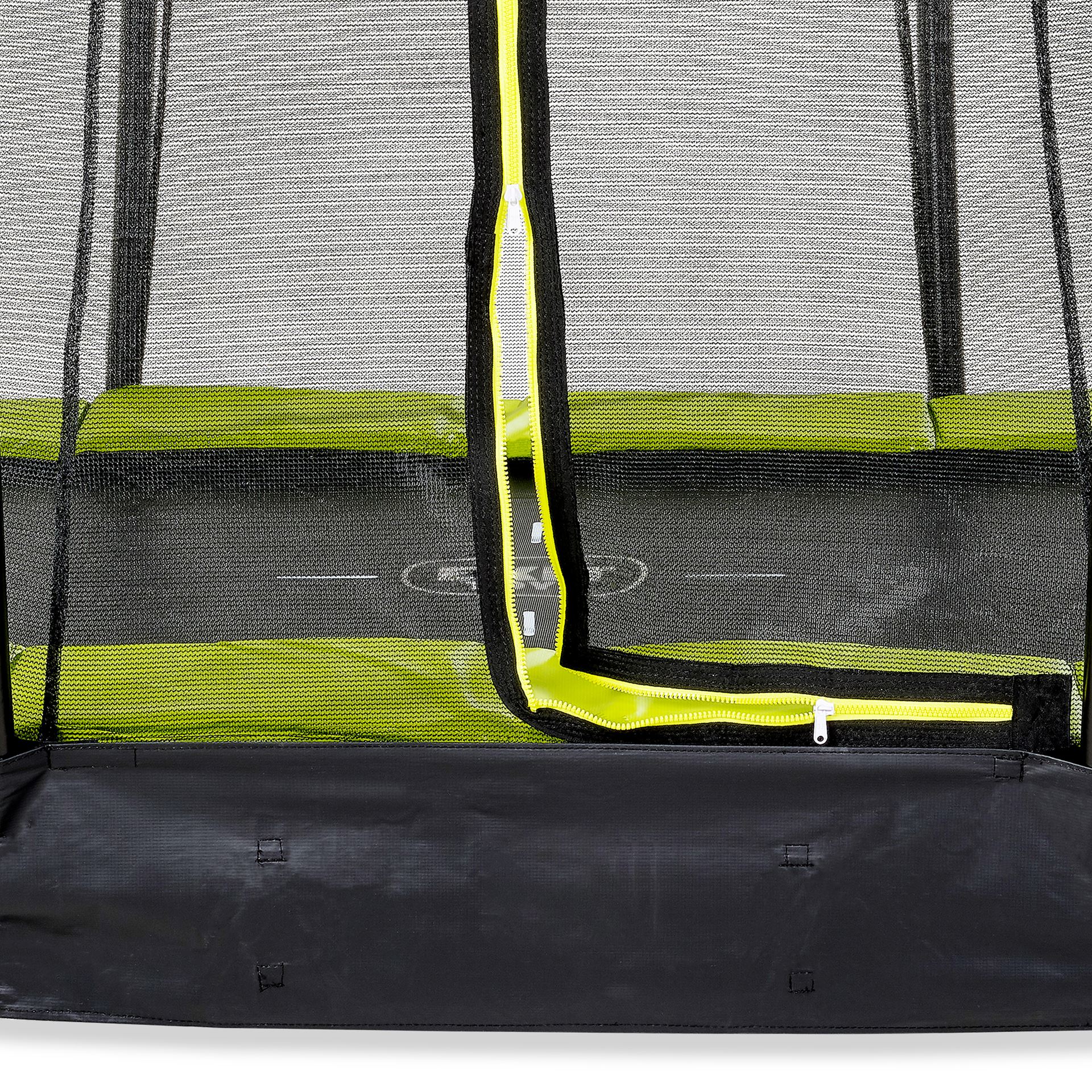 EXIT-Silhouette-inground-trampoline-244x366cm-met-veiligheidsnet-groen