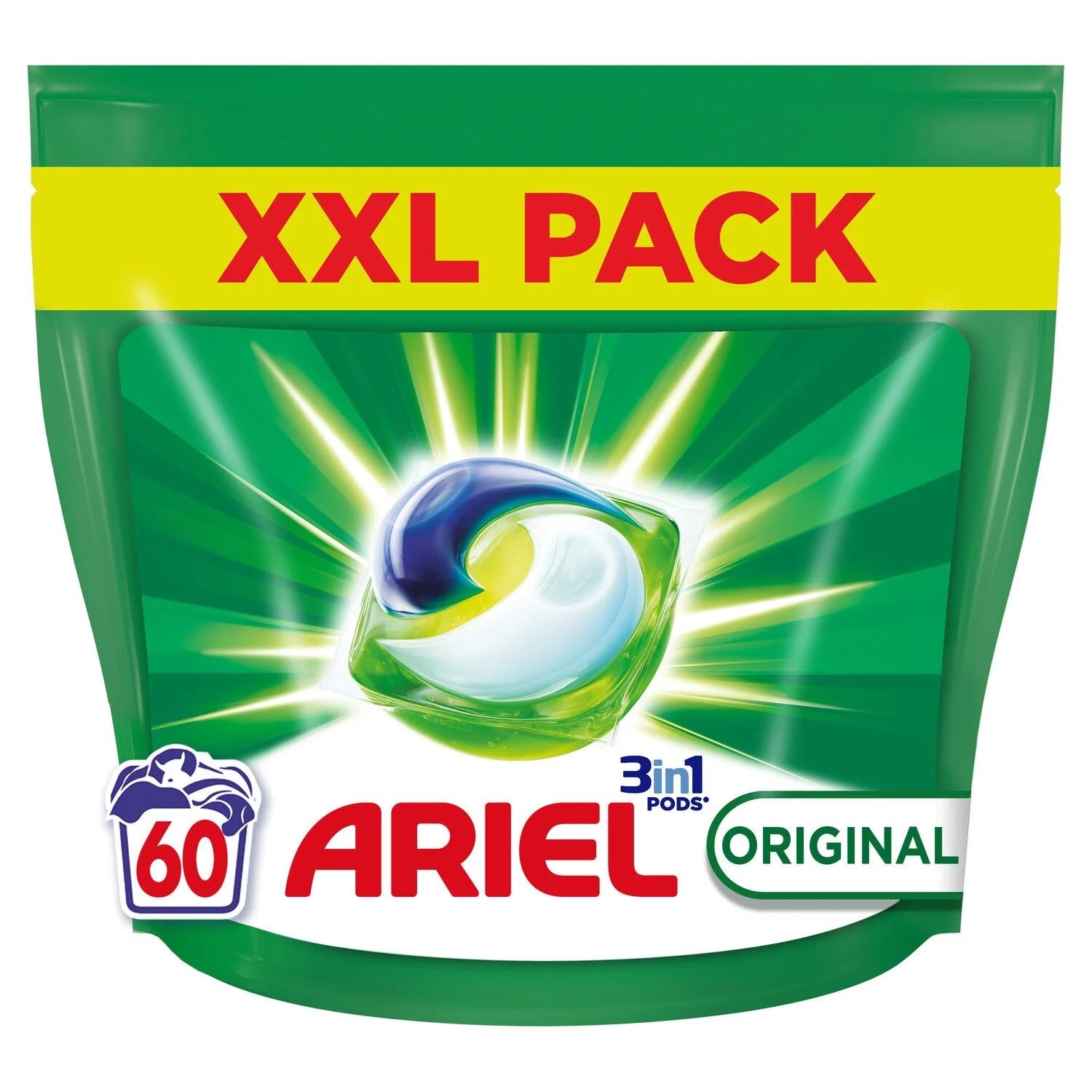 Ariel Original All-in-1 Pods - 60 laundry capsules - Powerful cleaning in one small capsule Ariel Original All-in-1 Pods - 60 laundry capsules - Powerful cleaning in one small capsule