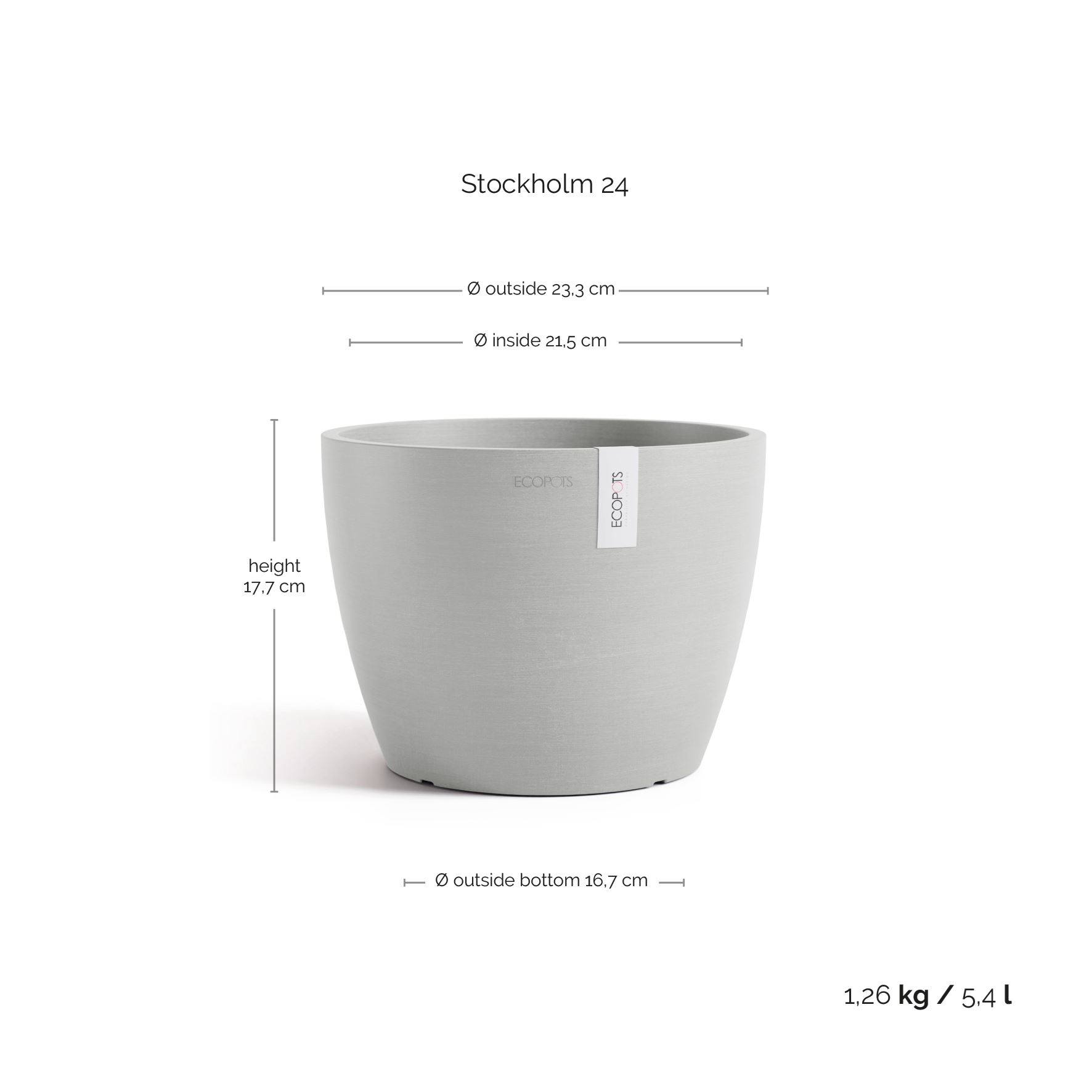 Ecopots-stockholm-white-grey-24cm-H17-6-cm