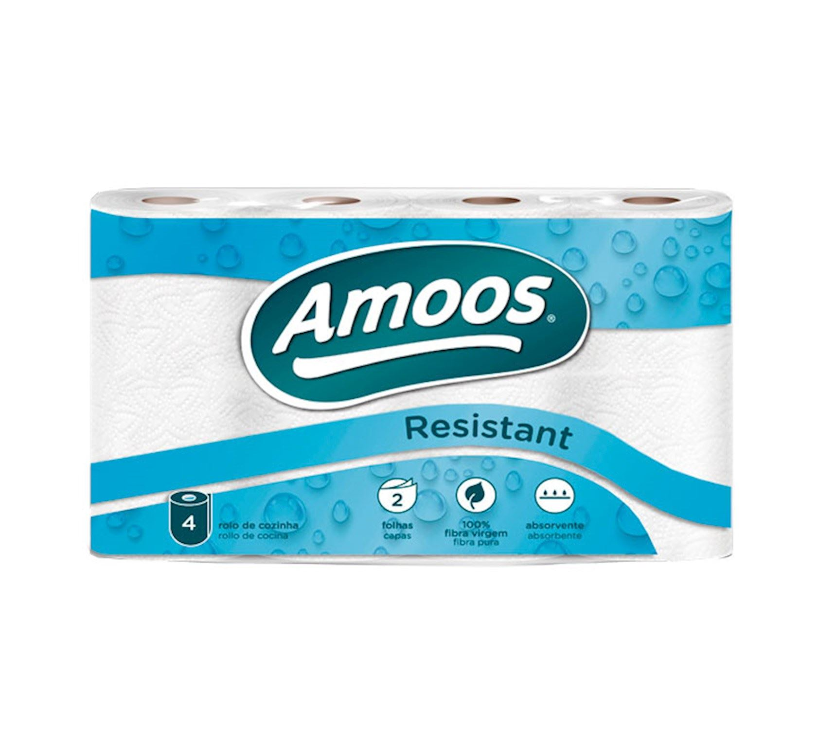 Amoos 2-ply kitchen roll - 4 rolls of kitchen paper