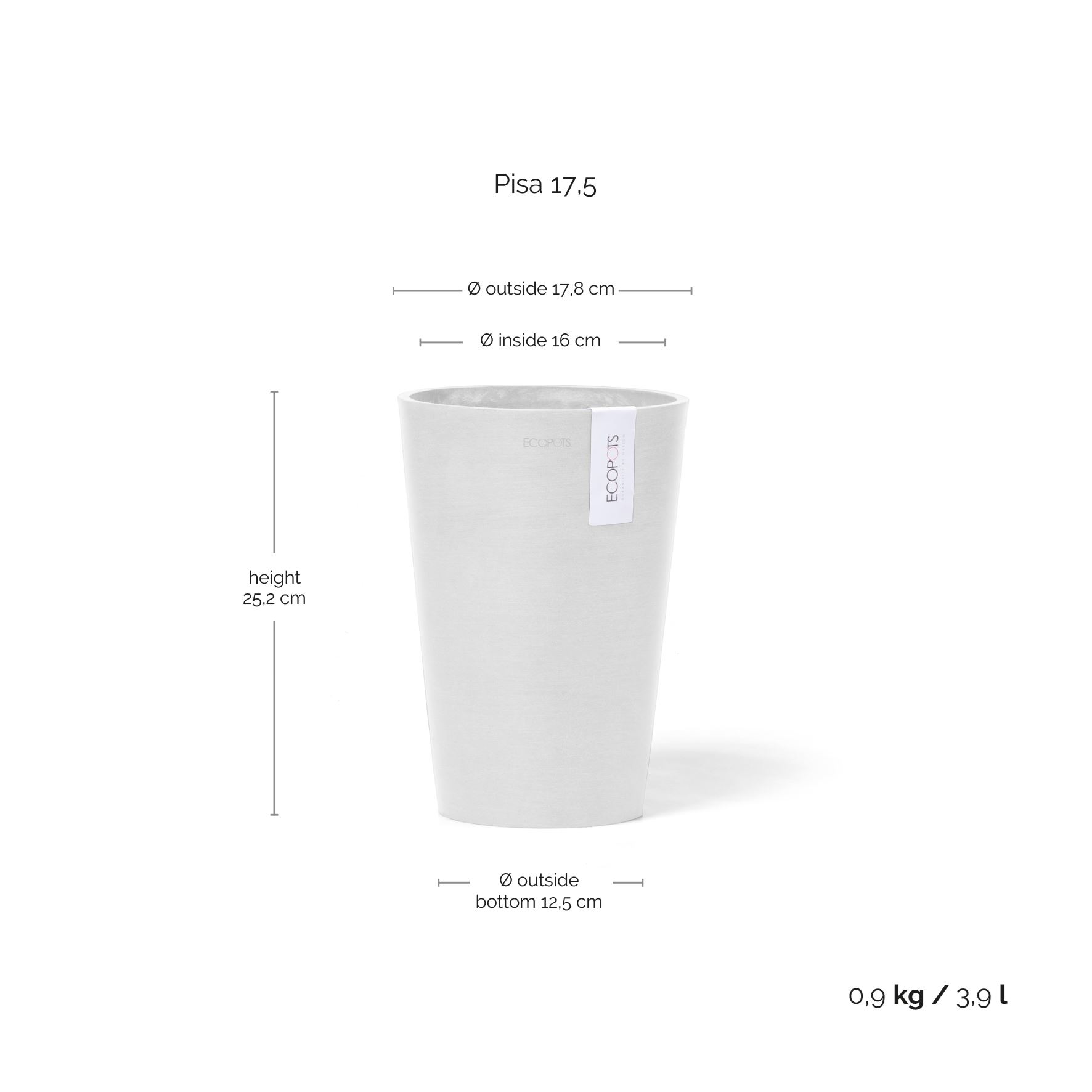 Ecopots-pisa-pure-white-17-5-cm-H25-cm