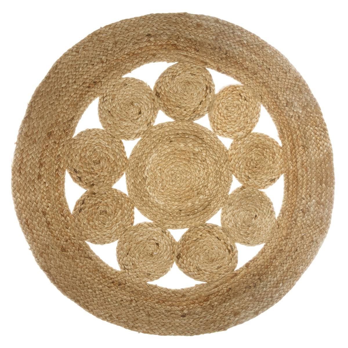 Tapis de jute Atmosphera - Tapis rond Ø80 cm - Avec motif