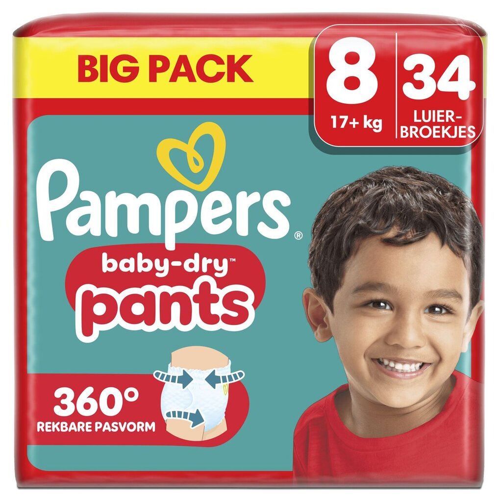 Pampers-Baby-Dry-Pants-Maat-8-34-luiers-17-KG-