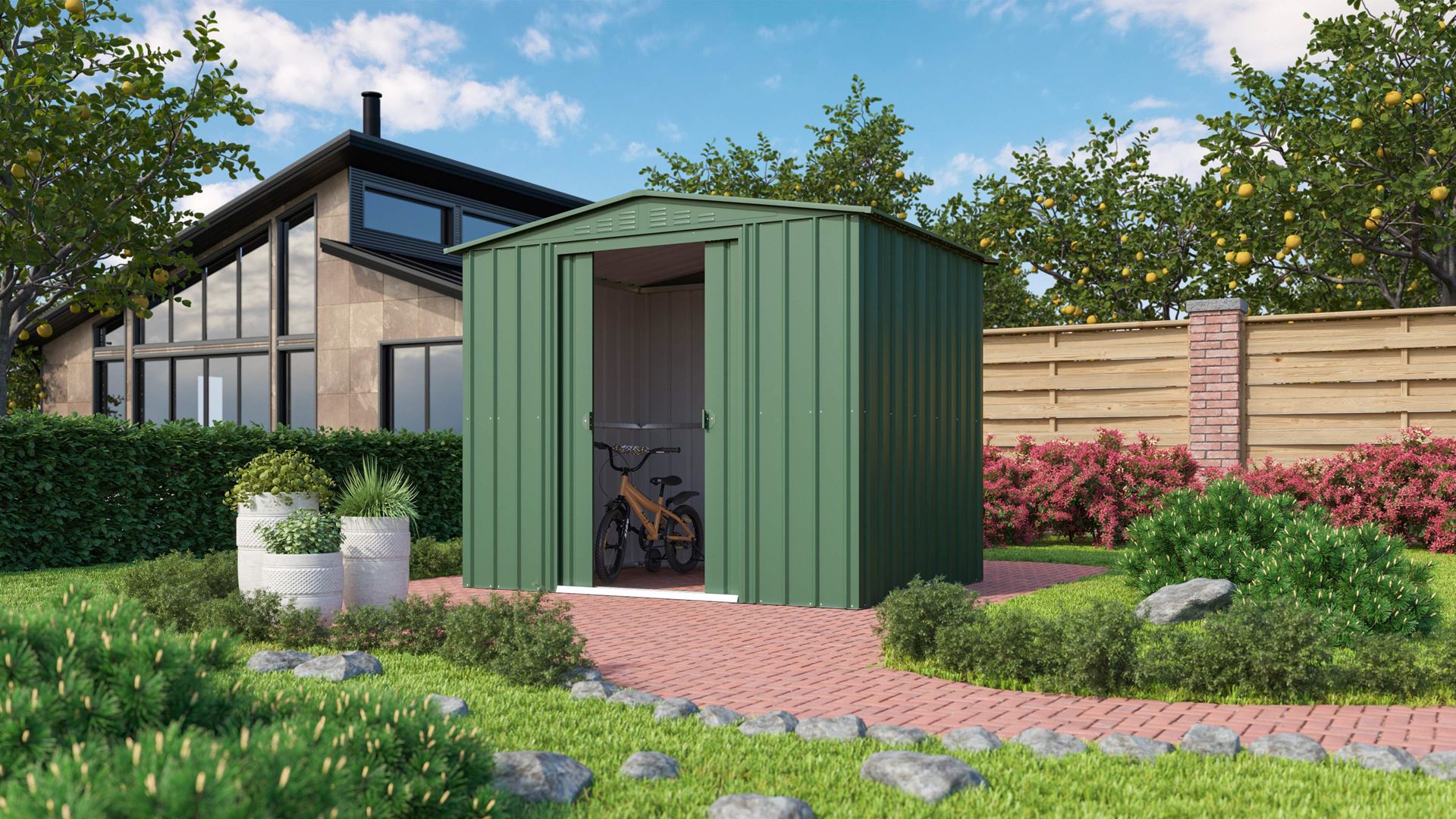 Vitavia Tuinberging Dream 86 H178 - jade groen - Tuinberging metaal - L234 x 175 x H198 cm