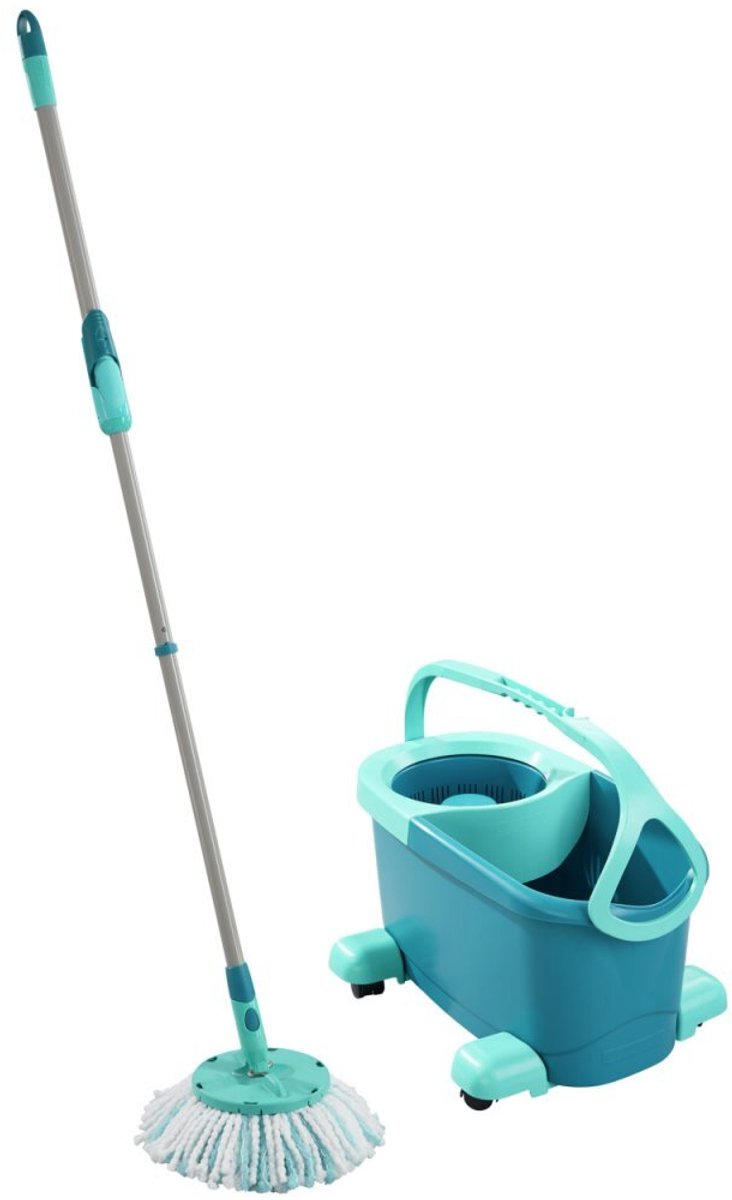 Leifheit Clean Twist Disc Mop Ergo - Complete Mopping System with Wheels - Micro Duo - 6 Liter