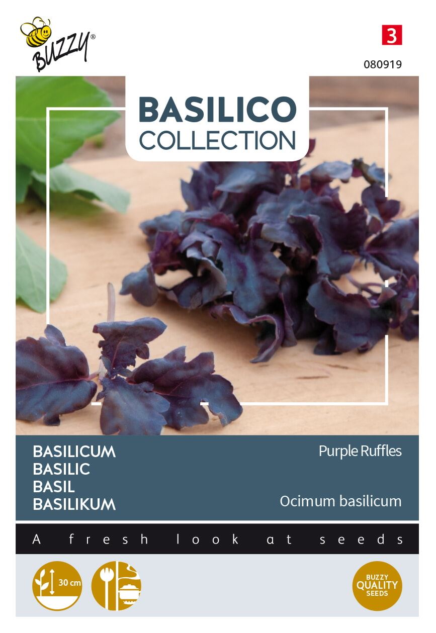 Buzzy® Basilicum zaden - Purple Ruffles