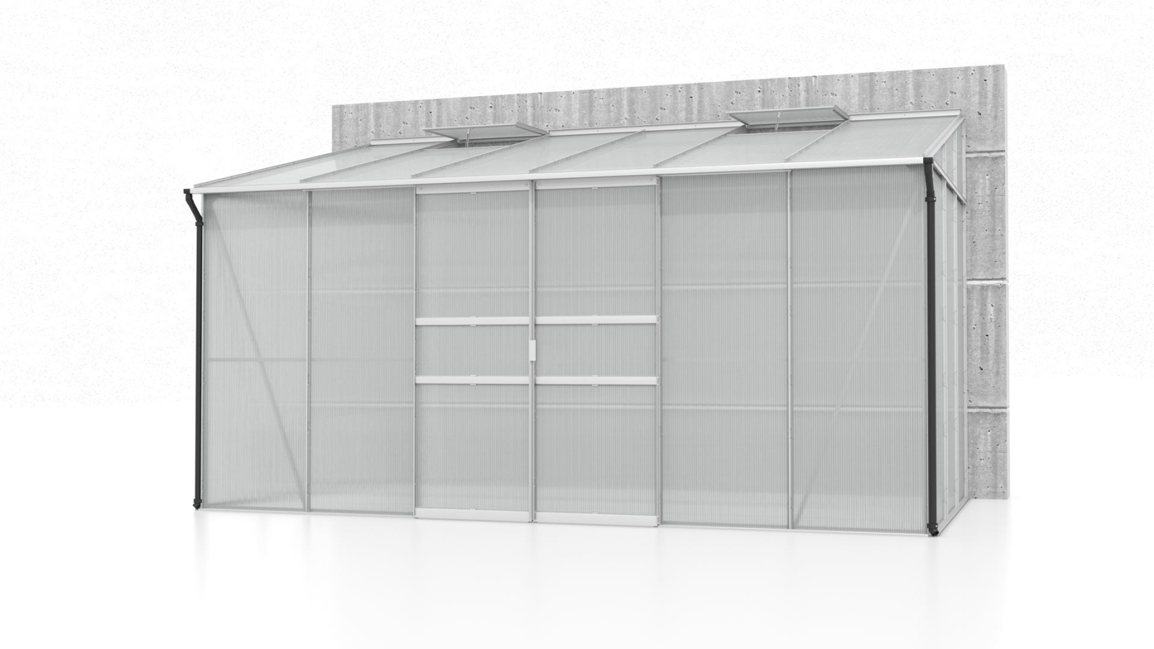 Vitavia Ida muurserre - 7,8m² - met 6 mm polycarbonaat - Aluminium