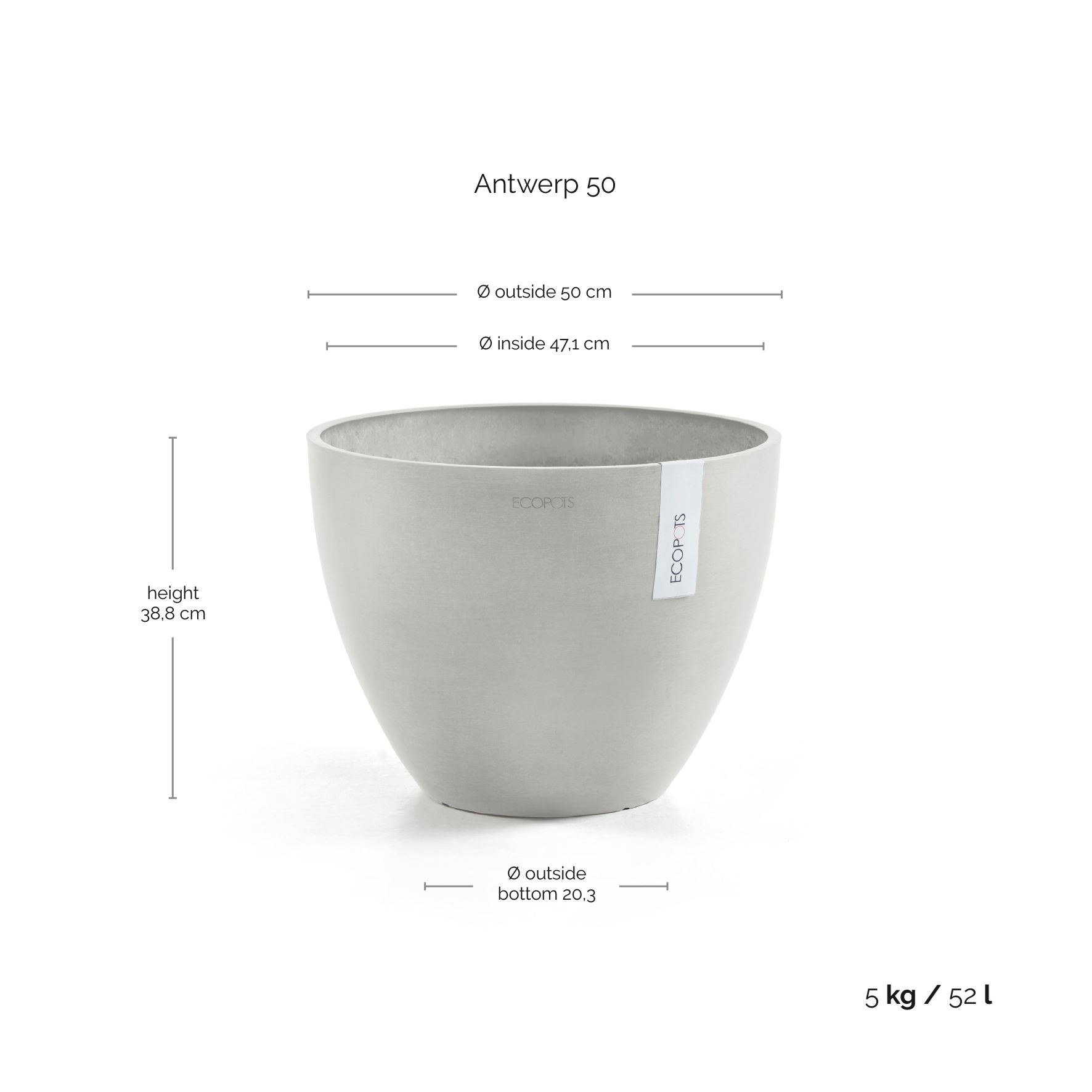 Ecopots-antwerp-white-grey-50-cm-H39-cm-new-