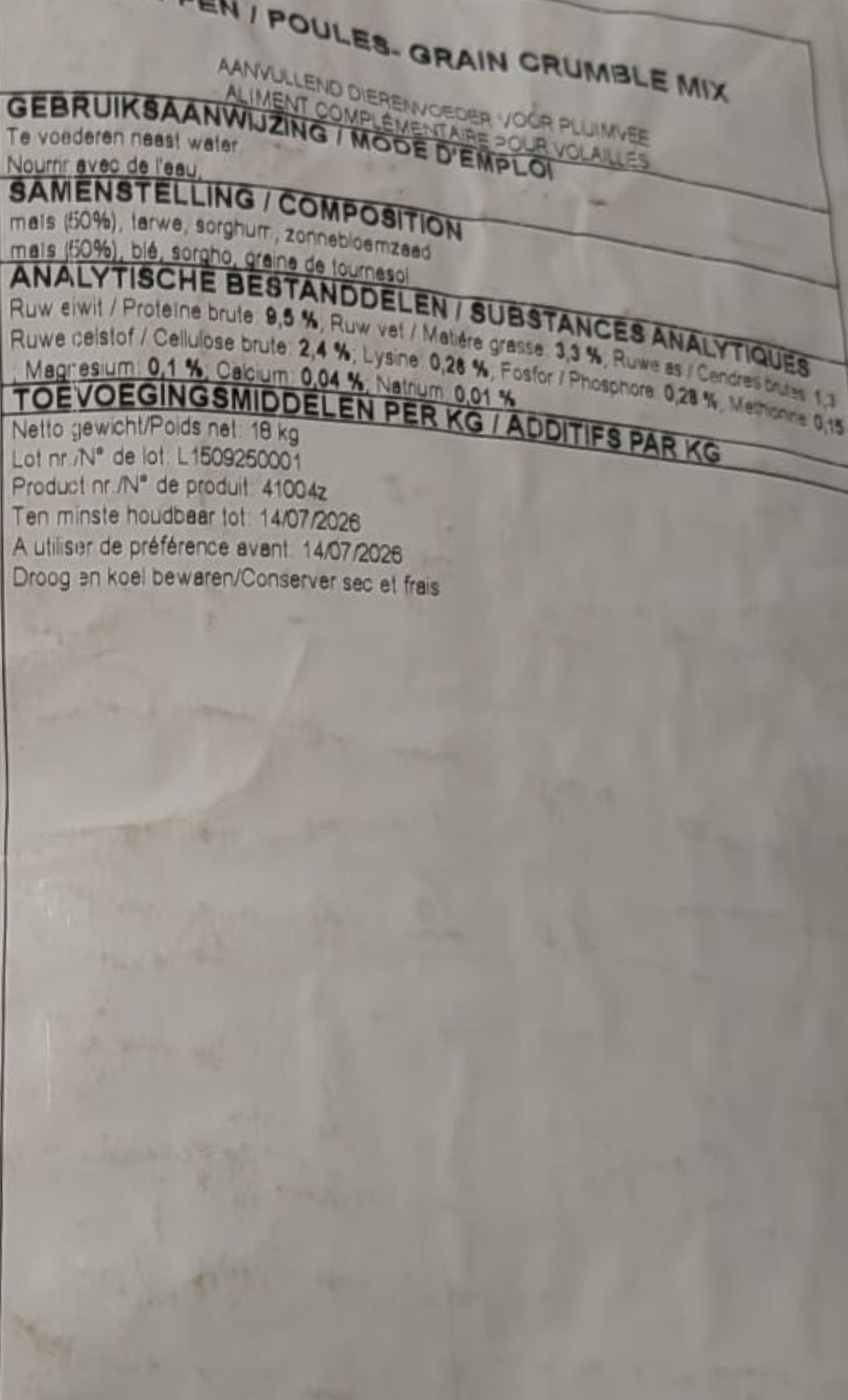 Grain Crumble mix - Gebroken graanmengeling 18kg