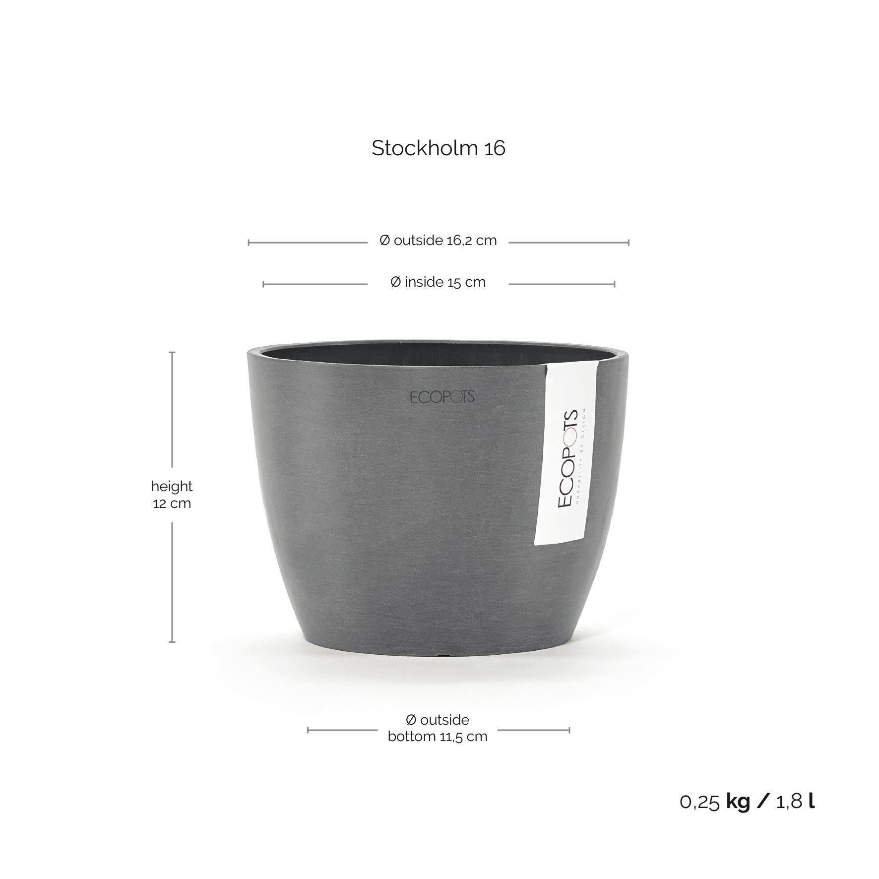 Ecopots-stockholm-mini-grey-16-cm-H12-5-cm