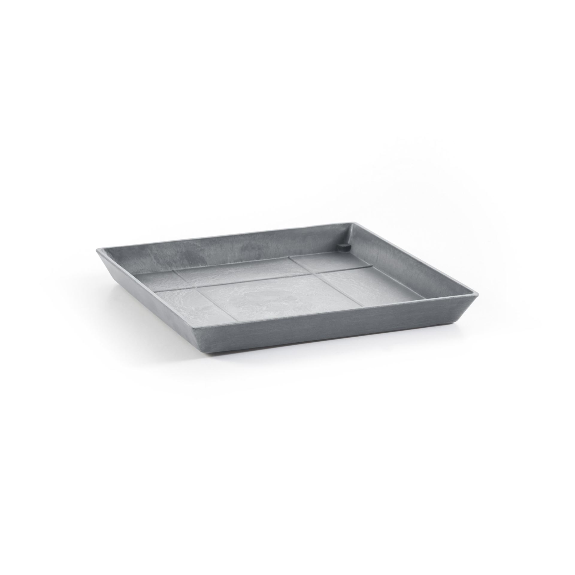 Ecopots Saucer Square - Blue Grey - 35.5 x H3.5 cm - Square blue-gray saucer with water reservoir