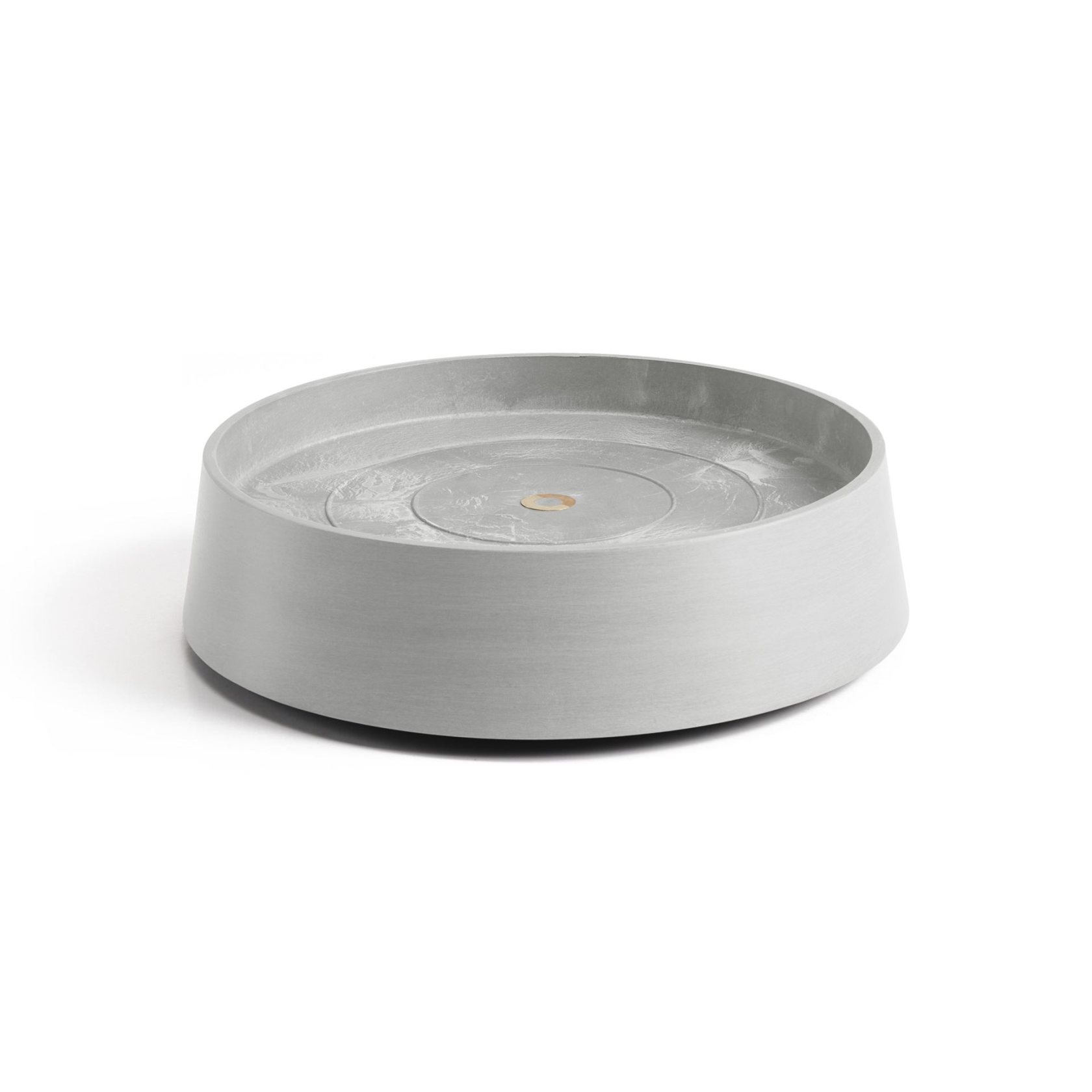 Ecopots soucoupe à roulettes Oslo- Rond - Blanc Gris - Diamètre 32,2 x H8,5 cm