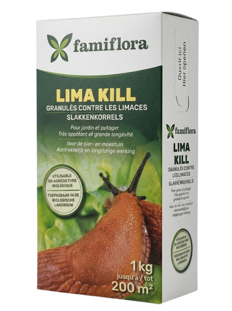 Famiflora LIMA KILL Slug pellets 1KG - Ready-to-use Bait - Suitable for Organic Farming