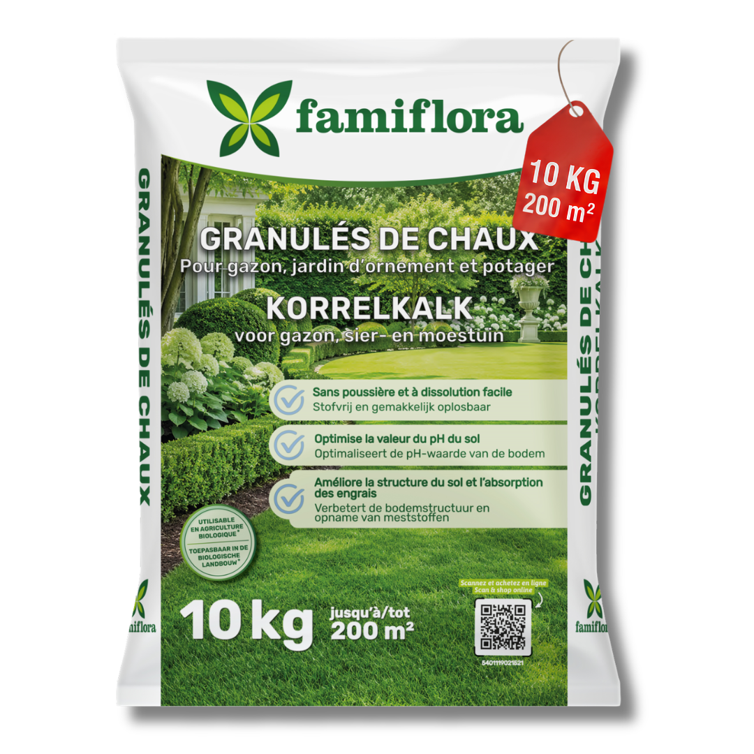 Chaux granulée Famiflora - 10 kg pour 200 m²