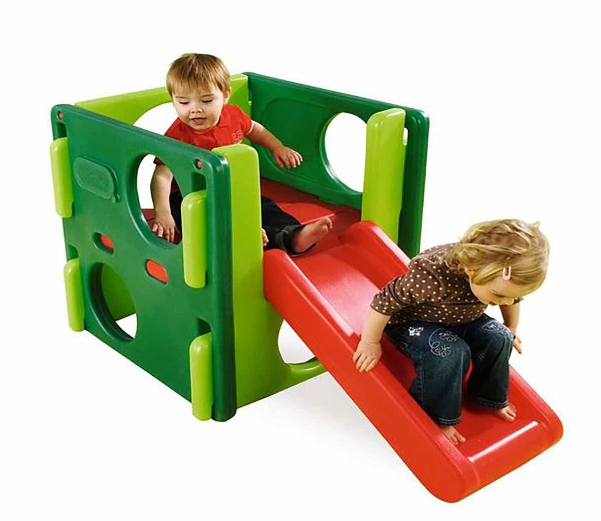 Little-Tikes-klimtoren-Evergreen-met-glijbaan-groen-rood