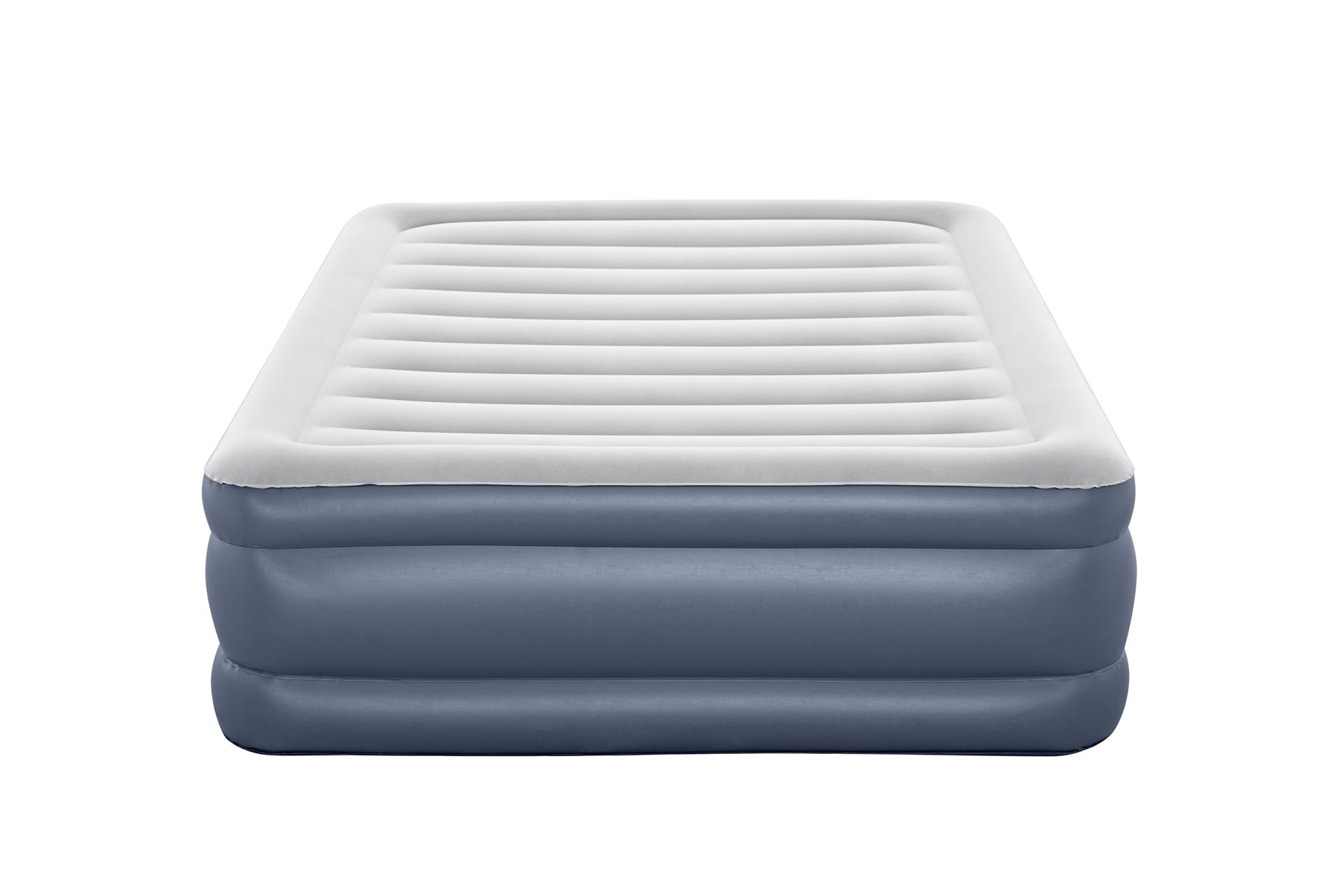 Bestway luchtbed 'Tritech Queen' - 203x152x51 cm - met zijkant, ingebouwde pomp - blauw/wit Bestway-2-03m-x-1-52m-x-51cm-Tritech-Air-Mattress-Queen-Built-in-AC-Pump
