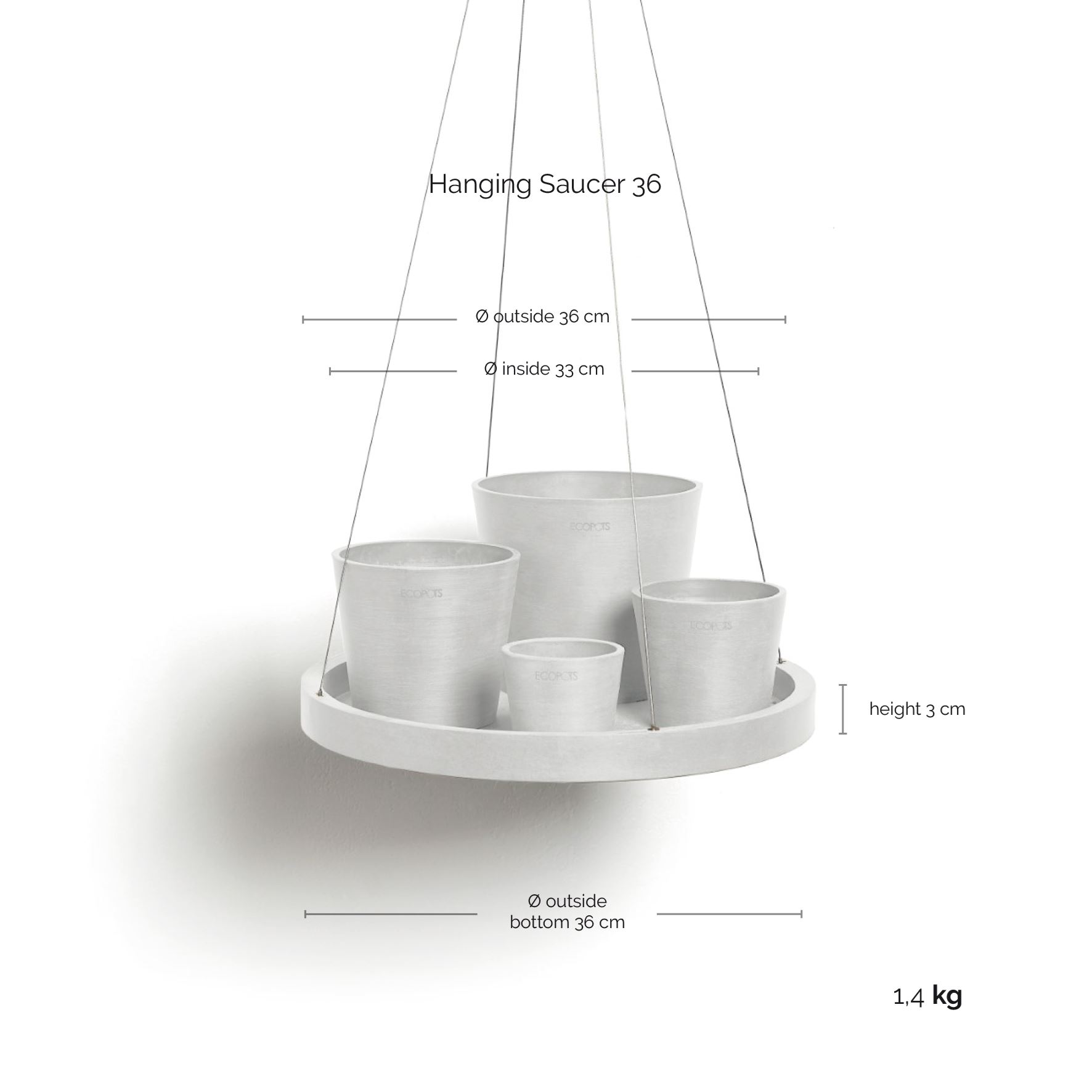 Ecopots-onderschotel-hangend-pure-white-36cm-H3-cm