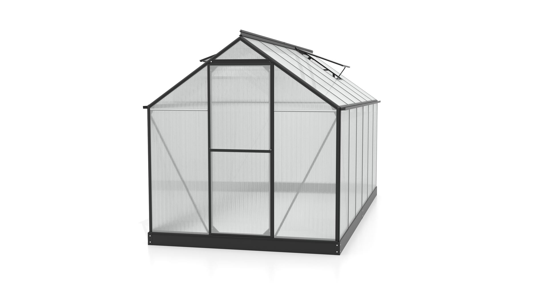 Triton-7500-HKP-6mm-zwart-Polycarbonaat-serre-Vrijstaand-B190-4-x-L376-5-x-H208-cm