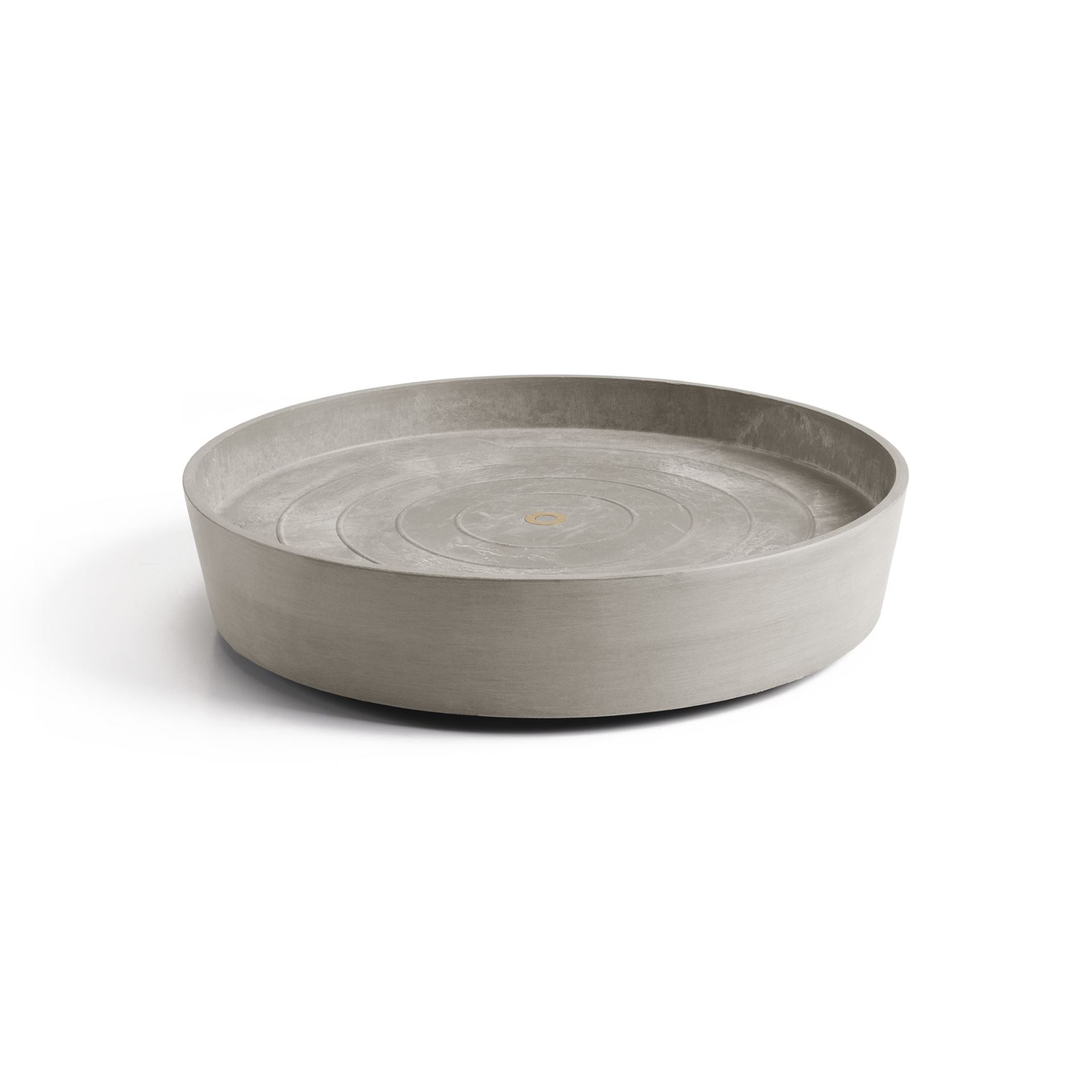 Ecopots Soucoupe Roues - Taupe - Ø41,6 x H9 cm - Soucoupe ronde taupe sur roues avec réservoir d'eau