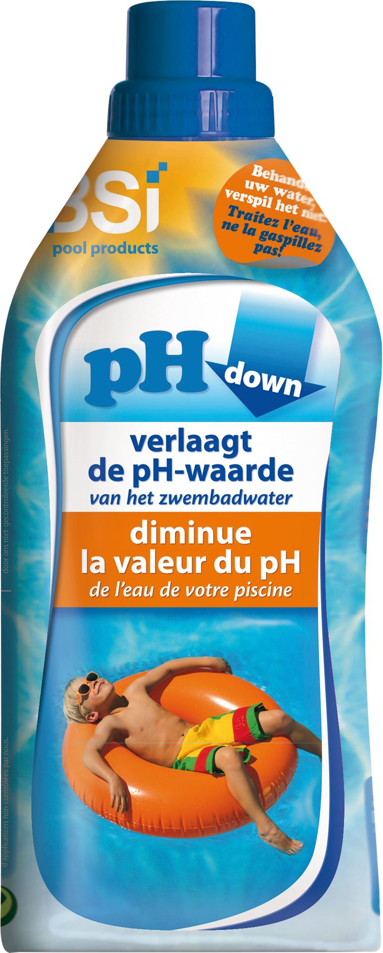 BSI pH Down liquid 1L - lowers the pH level of your pool or spa