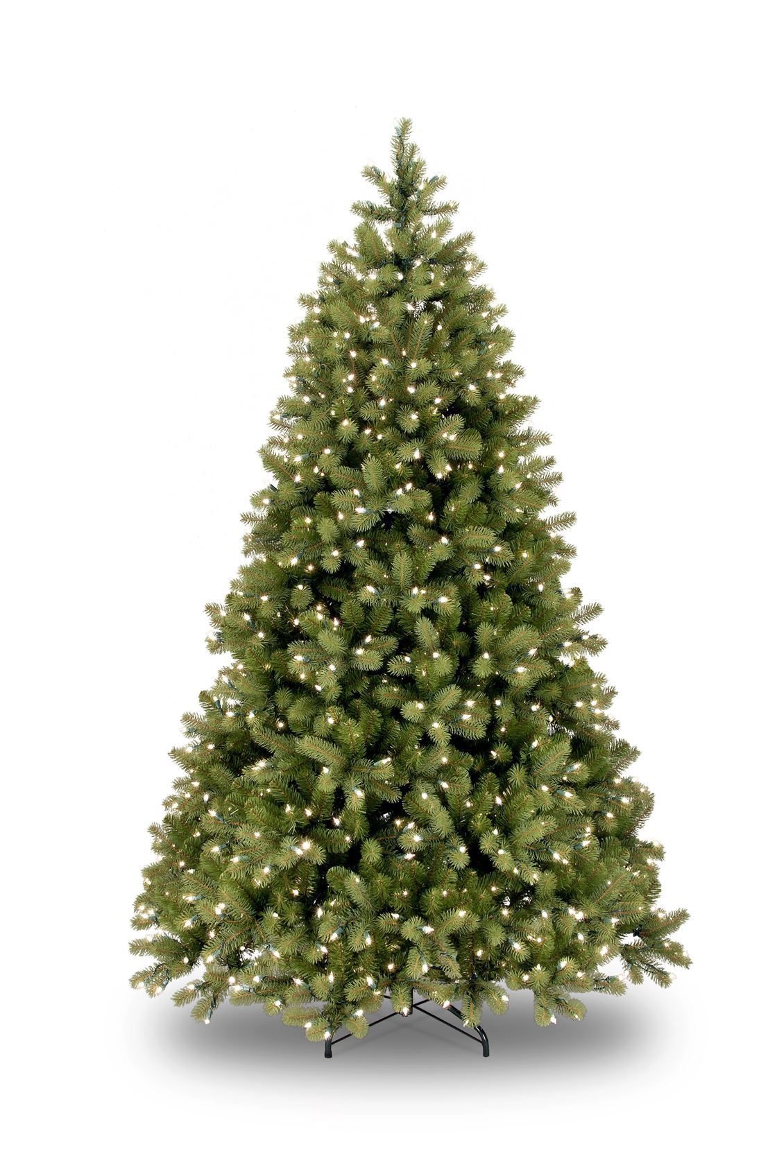 Poly Bayberry Arbre de Noël artificiel illuminé articulé - 198 cm - Vert - Ø130 cm - 1227 branches - 500 lumières LED (blanc chaud) - Base en métal